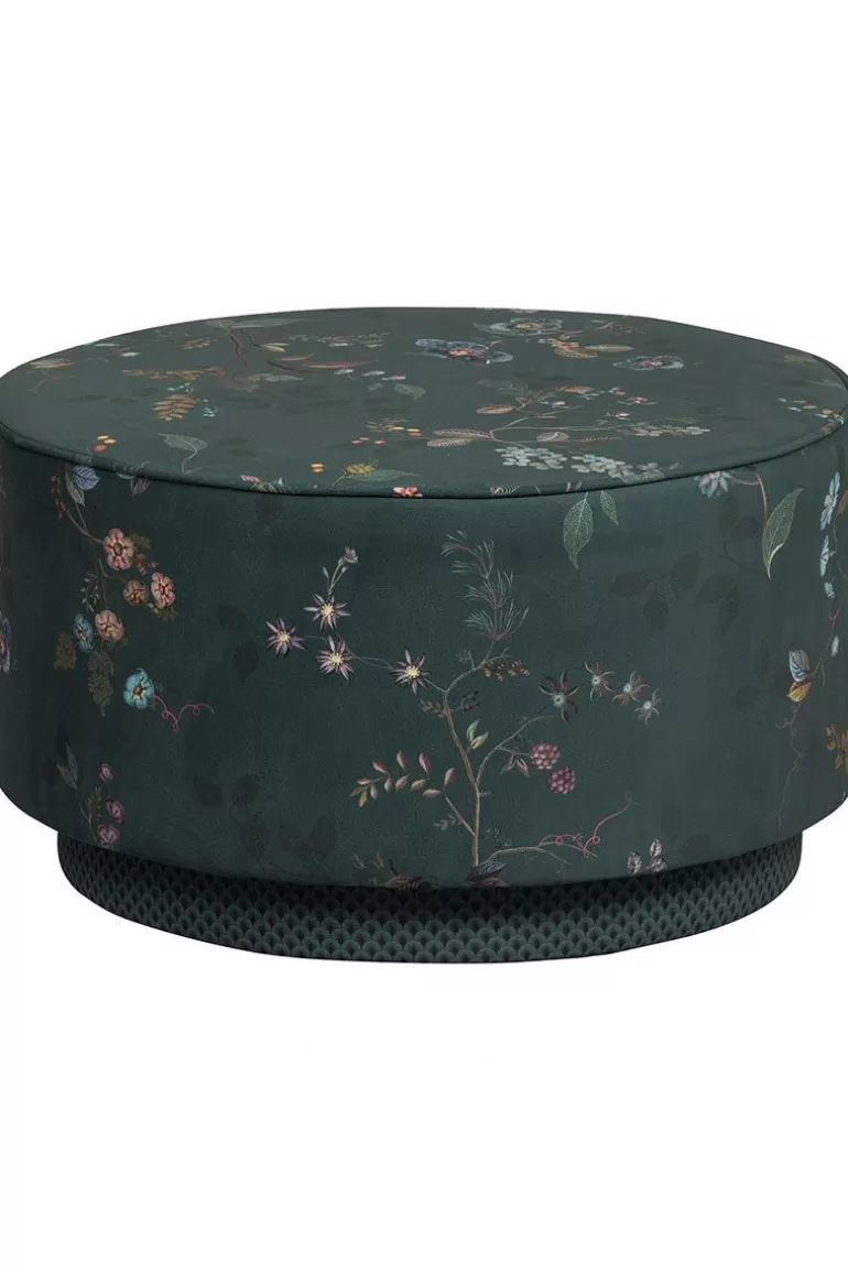 Pip Studio - Coussin d'accueil grand motif floral mignon vert émeraude | Déco Maison Chic & Confortable