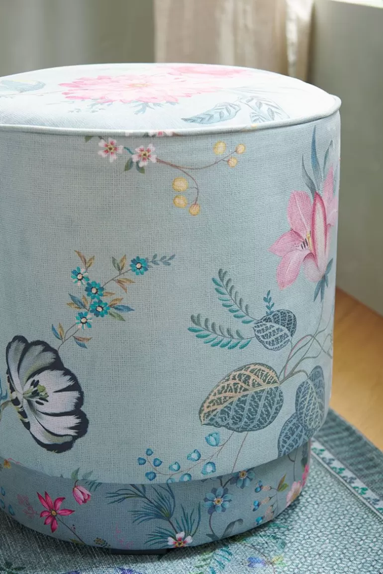 Pip Studio - Pouf décoratif motif grande fleur, vert forêt - Taille moyenne | Promotion exclusive
