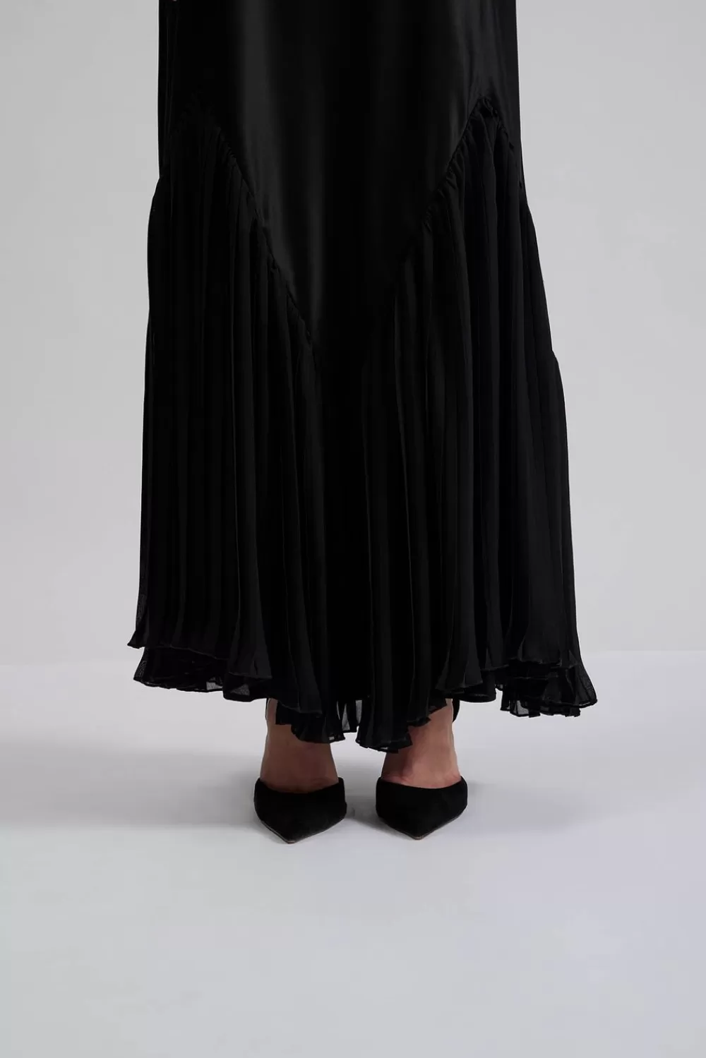 Robe longue paillettes minuit - Style festif Malina Poppy | Taille haute élégante | Promotion été