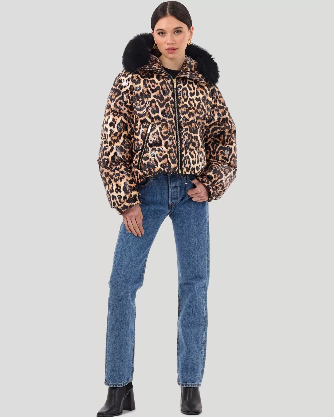 Veste Femme GORSKI Montréal - Doudoune Ski Imprimée avec Capuche Détachable en Agneau Toscane - Style Montagnard Chic pour Après-Ski
