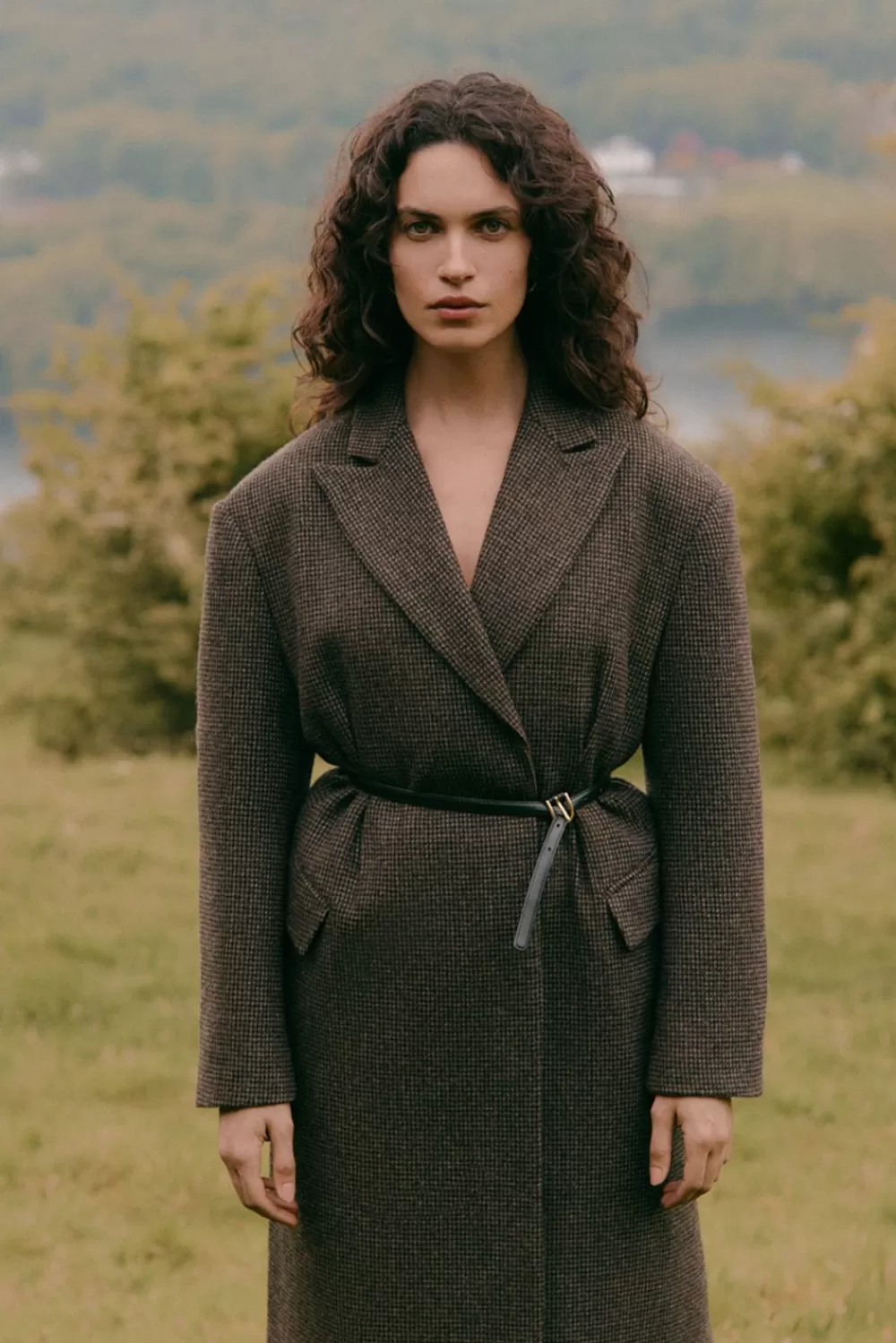 Élégante veste légère Malina Reese - Motif carreaux marron tendance - Style urbain printemps-été