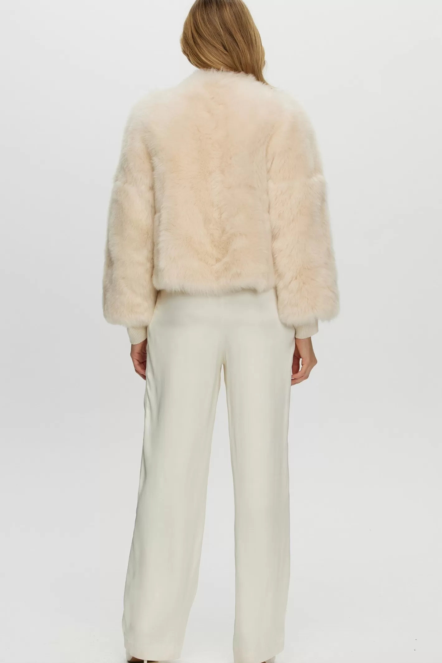 Veste réversible en agneau shearling Toscana - Design sans col avec manches trois-quarts - Collection GORSKI Montréal pour femme