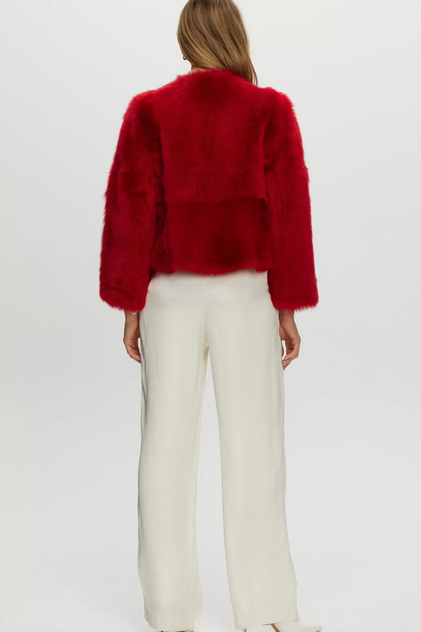 Veste réversible en agneau shearling Toscana - Design sans col avec manches trois-quarts - Collection GORSKI Montréal pour femme