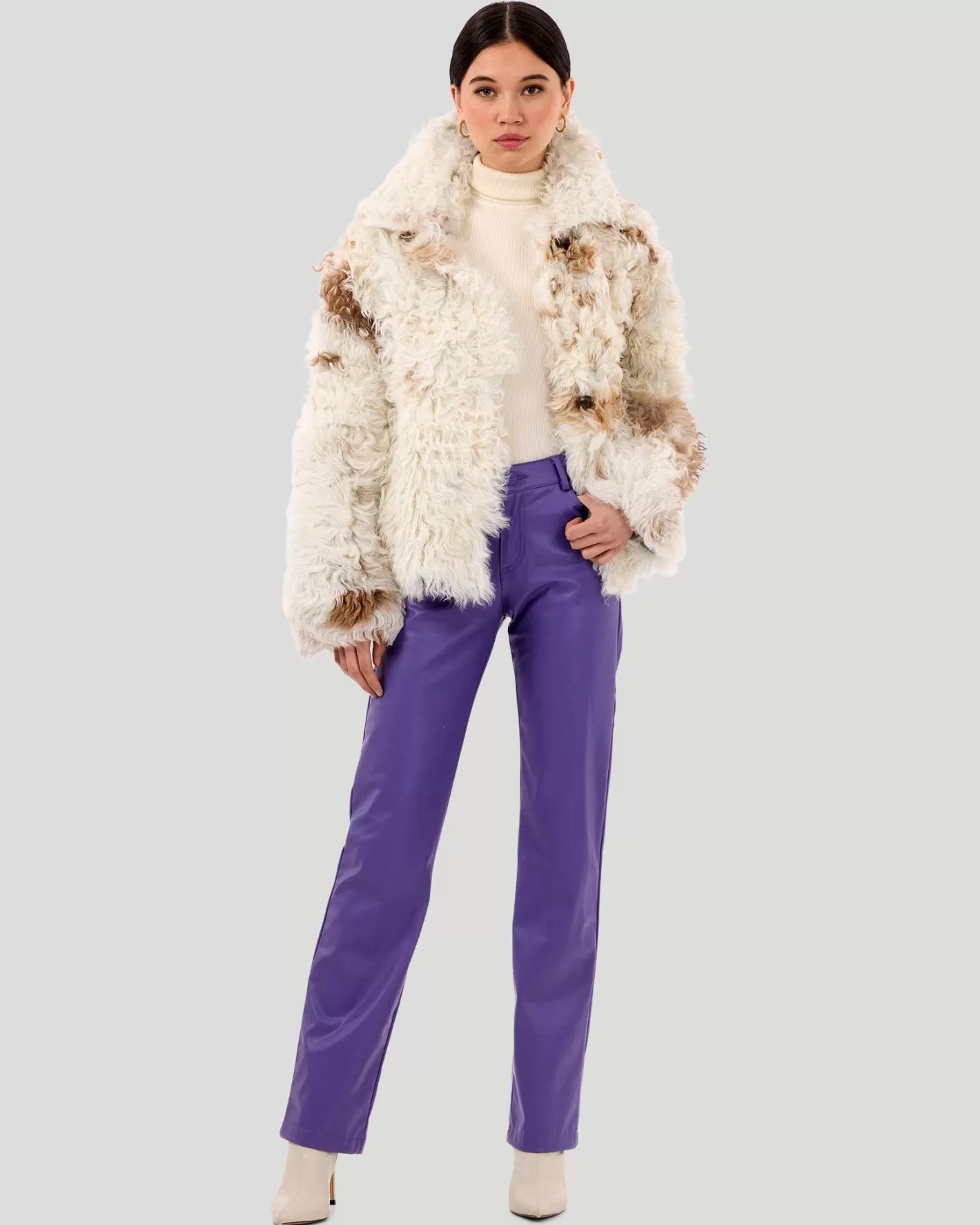 Veste réversible GORSKI Montréal en agneau shearling à poil long – Style décontracté chic pour femme (Sélection Premium)