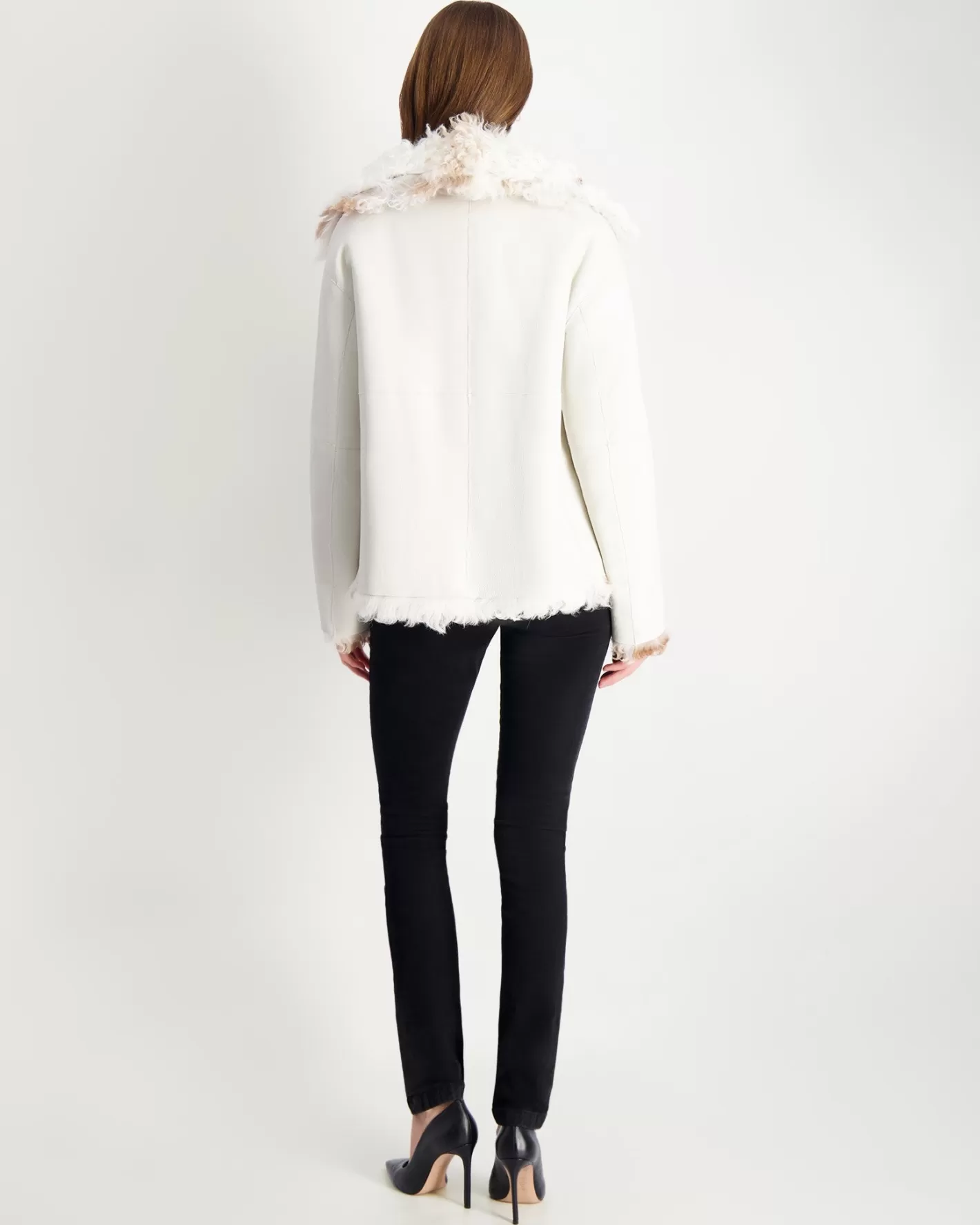 Veste réversible GORSKI Montréal en agneau shearling à poil long – Style décontracté chic pour femme (Sélection Premium)