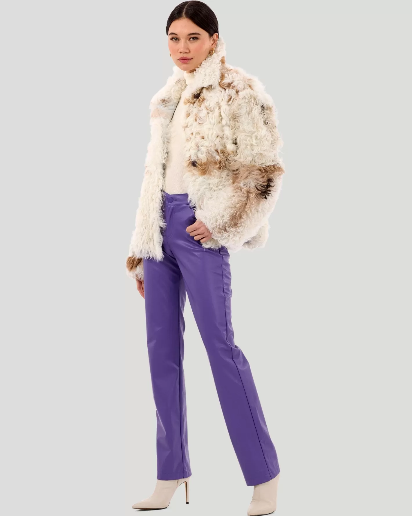 Veste réversible GORSKI Montréal en agneau shearling à poil long – Style décontracté chic pour femme (Sélection Premium)