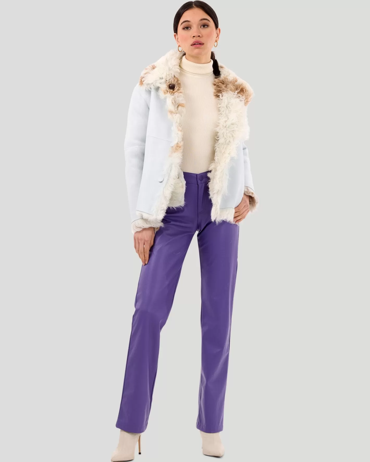 Veste réversible GORSKI Montréal en agneau shearling à poil long – Style décontracté chic pour femme (Sélection Premium)