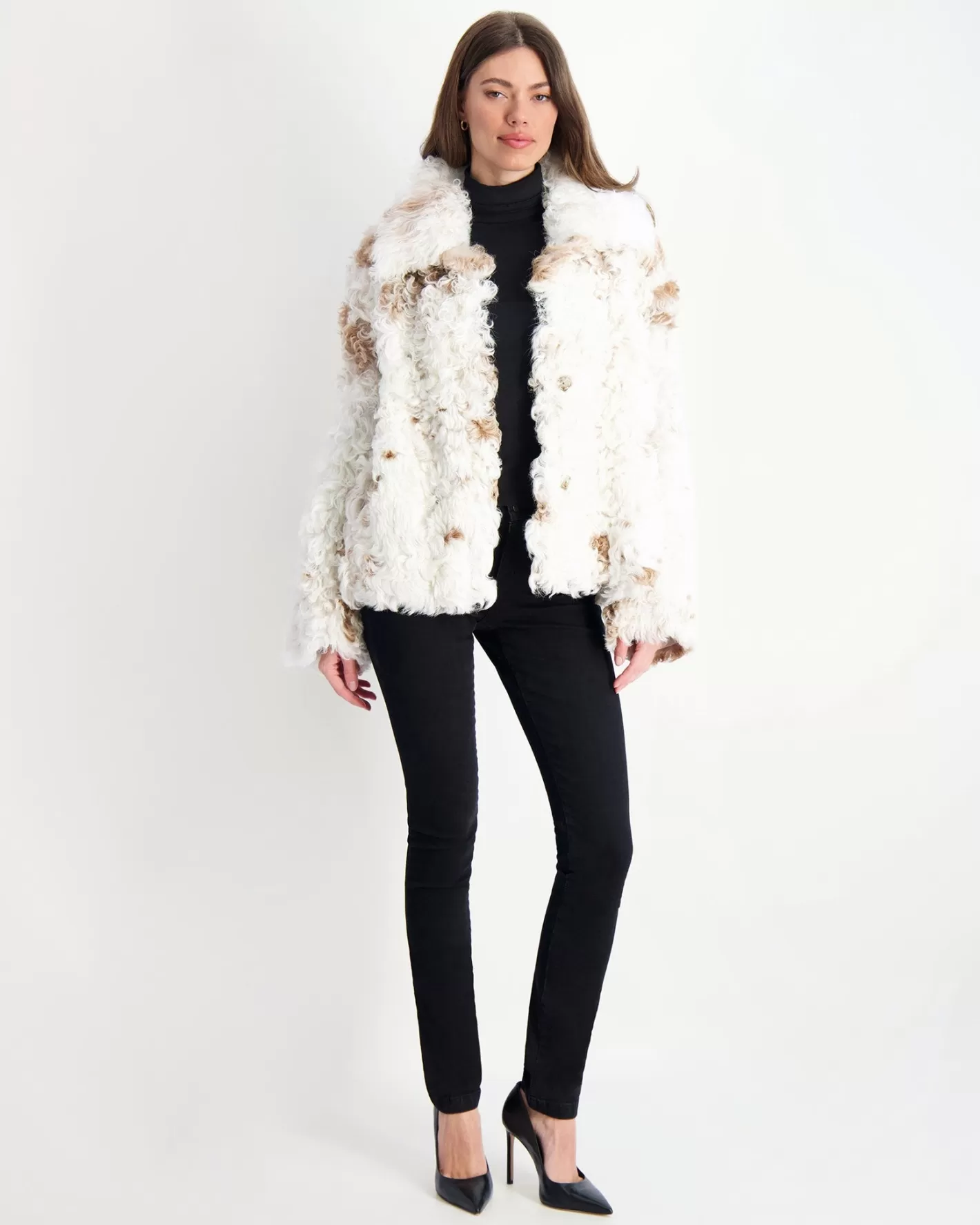 Veste réversible GORSKI Montréal en agneau shearling à poil long – Style décontracté chic pour femme (Sélection Premium)