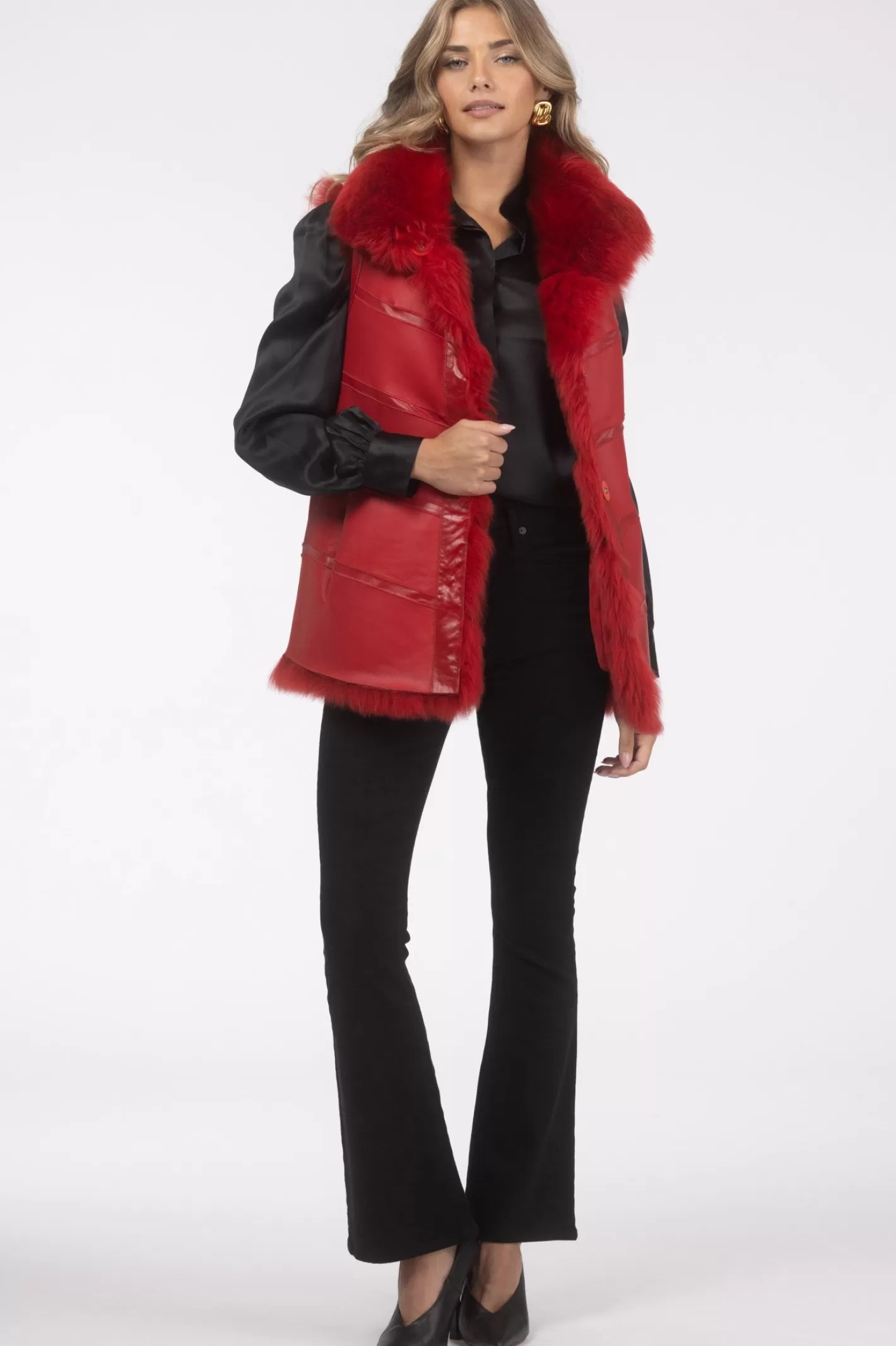 Veste réversible GORSKI Montréal - Doublure en laine mérinos et agneau shearling pour femme (Style décontracté élégant)