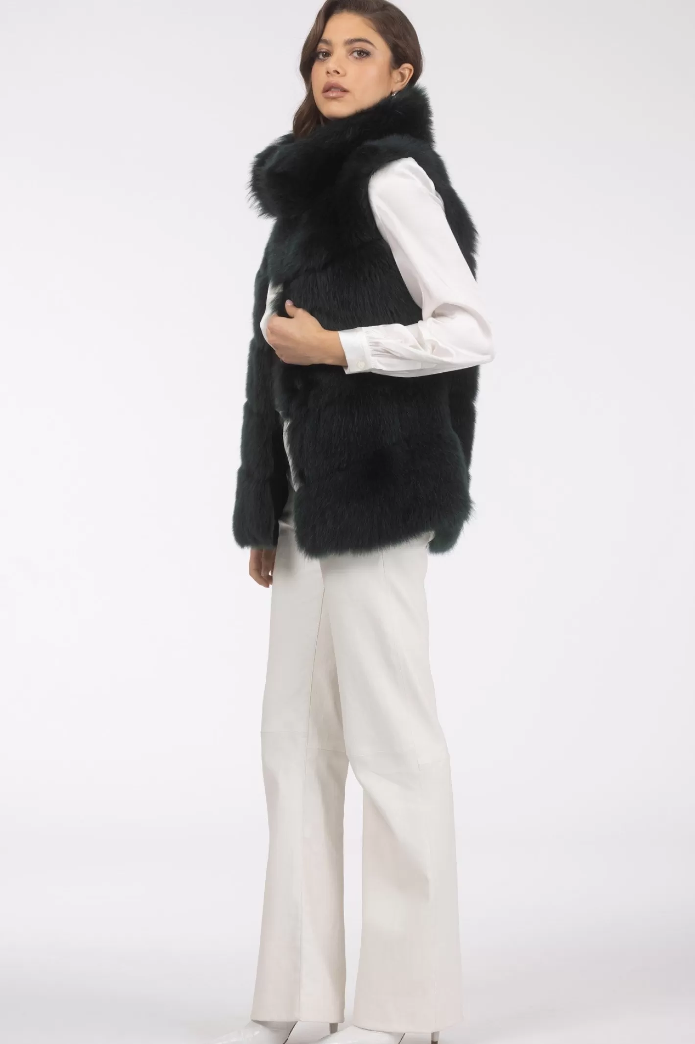 Veste réversible GORSKI Montréal - Doublure en laine mérinos et agneau shearling pour femme (Style décontracté élégant)