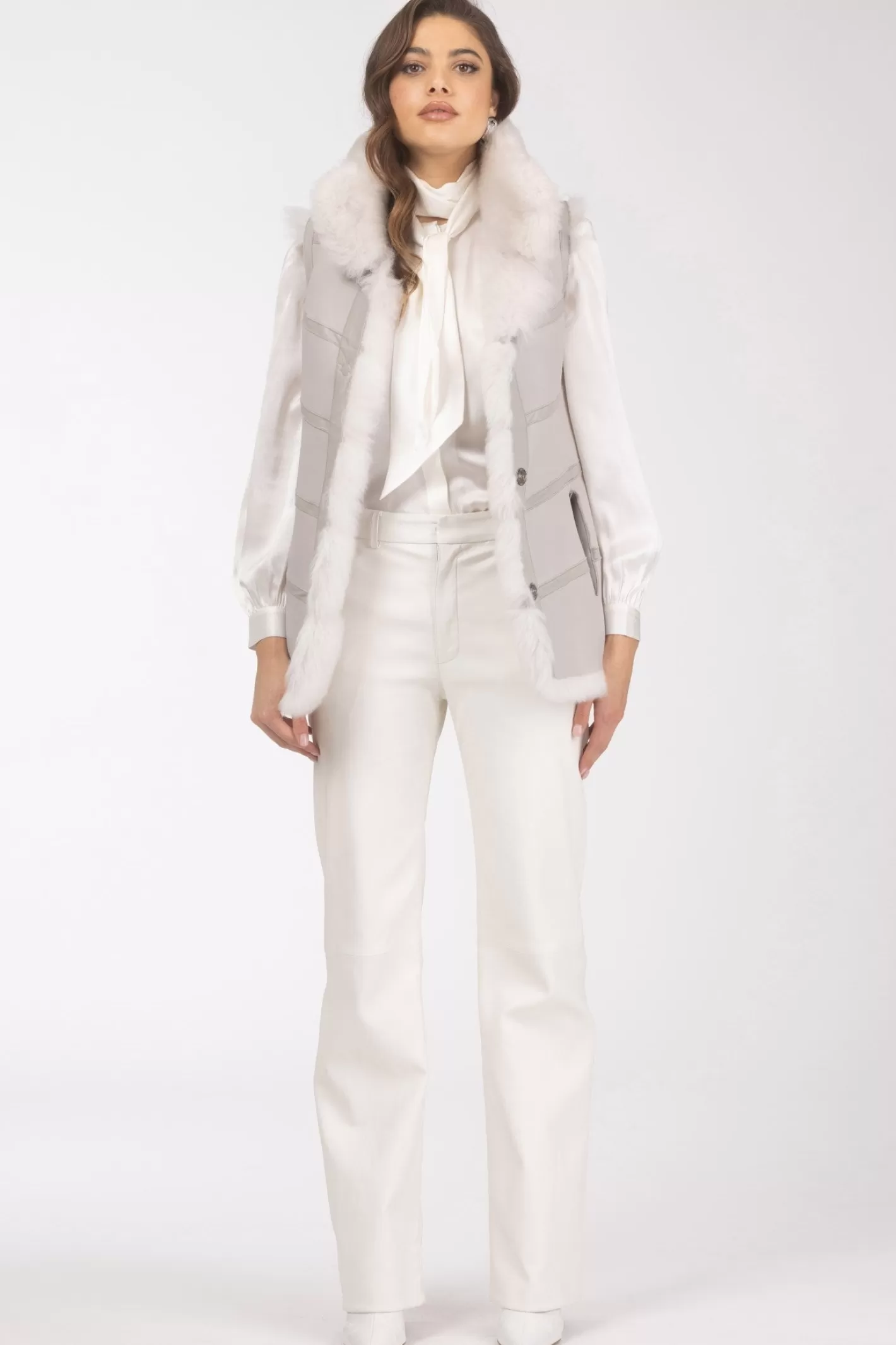 Veste réversible GORSKI Montréal - Doublure en laine mérinos et agneau shearling pour femme (Style décontracté élégant)