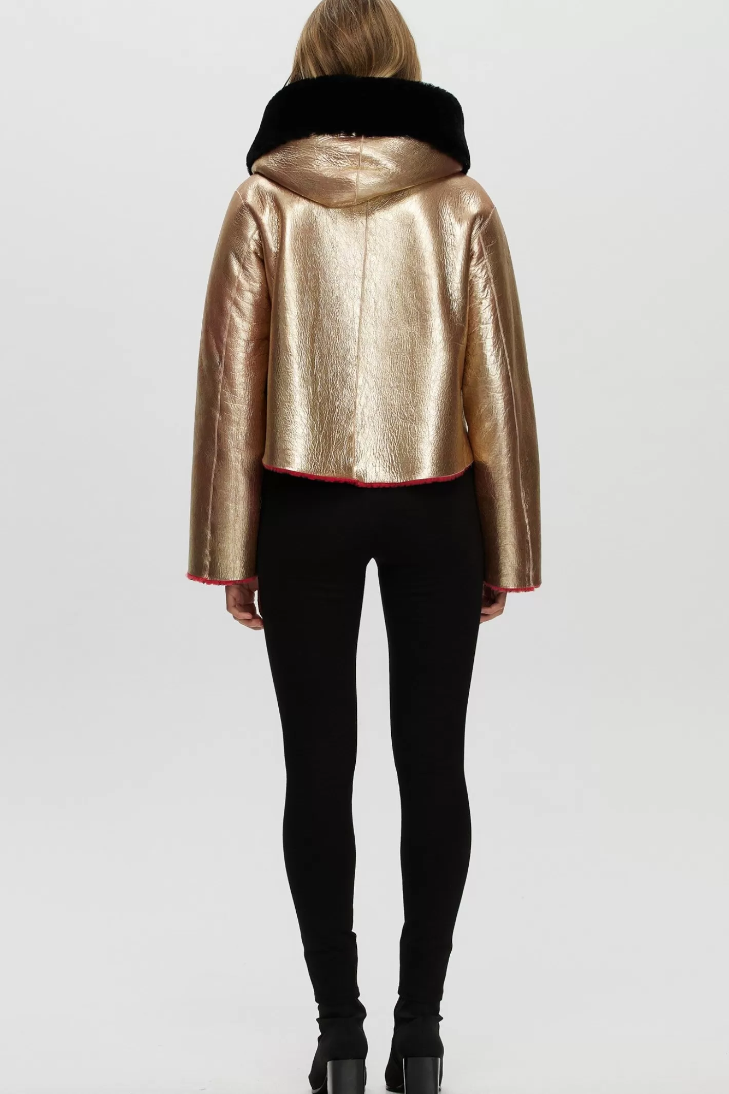 Manteau d'hiver réversible femme en laine mérinos et agneau - Style urbain Montréal par GORSKI