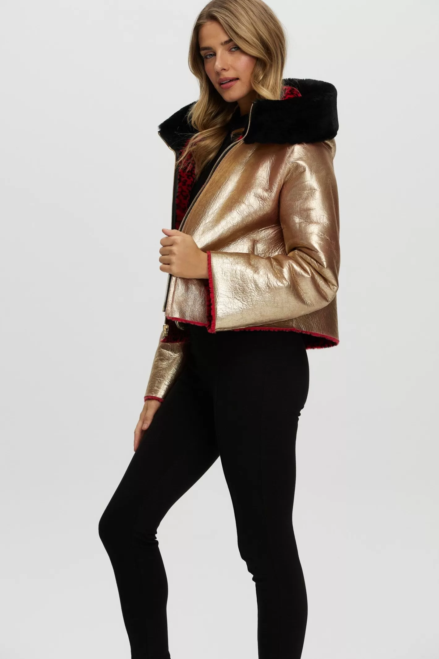 Manteau d'hiver réversible femme en laine mérinos et agneau - Style urbain Montréal par GORSKI