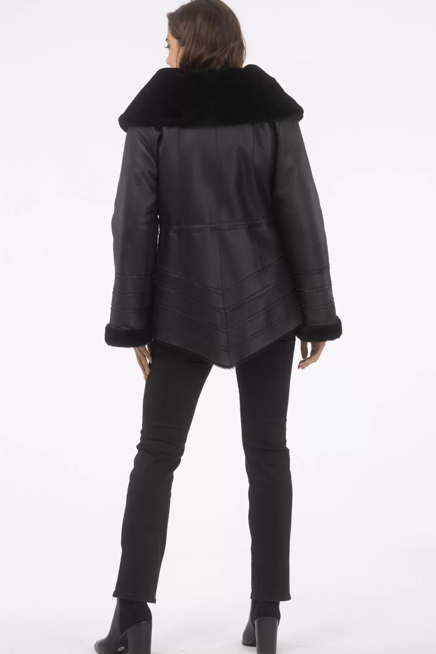 Veste doudoune réversible GORSKI style Montréal - Mélange mérinos et agneau à laine vierge avec capuche amovible pour l'hiver