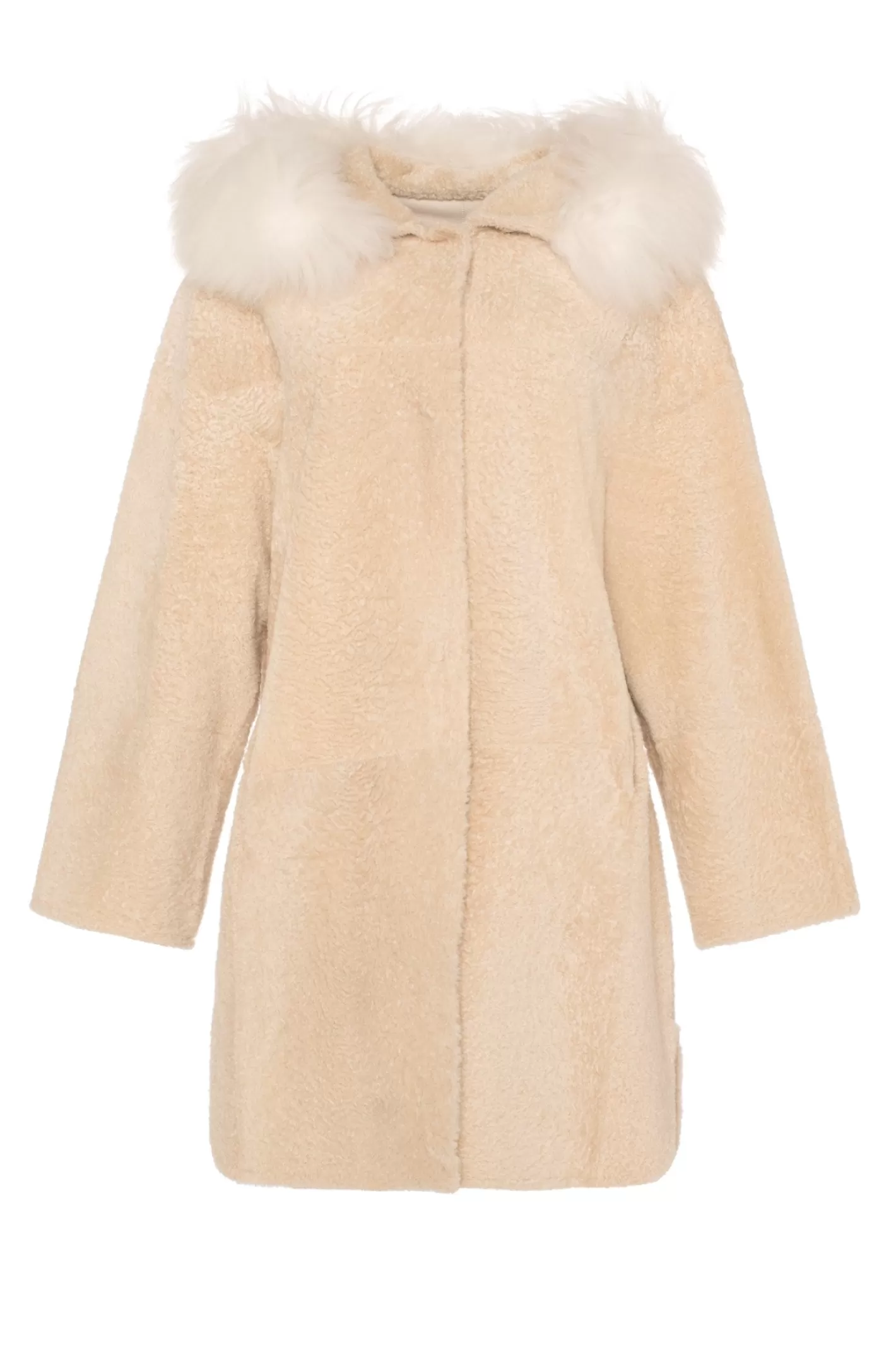 Manteau réversible GORSKI Montréal en agneau shearling de Nouvelle-Zélande avec capuche ornée de fourrure d'agneau mongol - Conception élégante et polyvalente pour un confort douillet