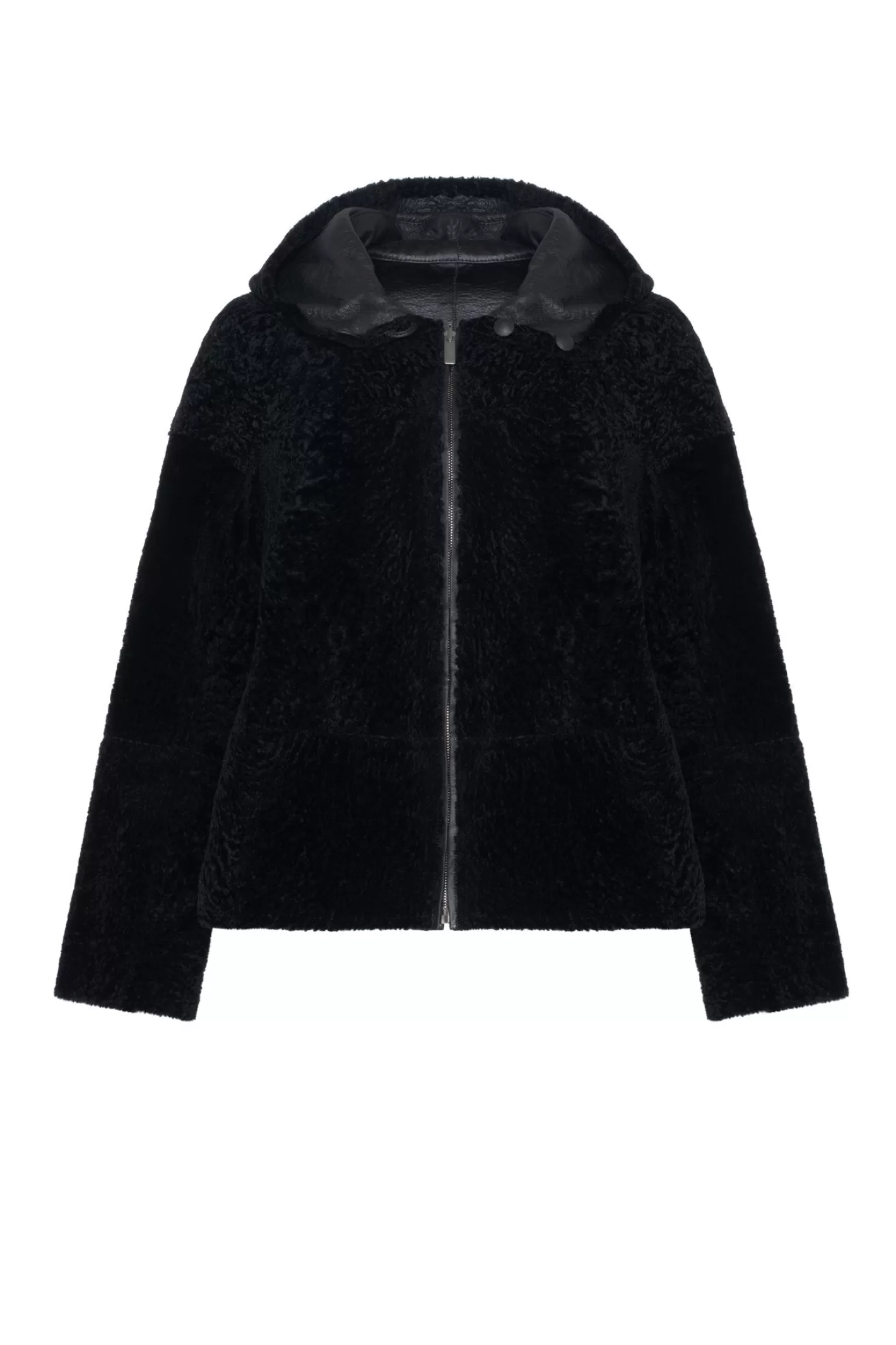 Parka réversible femme GORSKI Montréal - Doudoune en agneau shearling de Nouvelle-Zélande avec fermeture éclair pratique, conception double-face hiver 2024