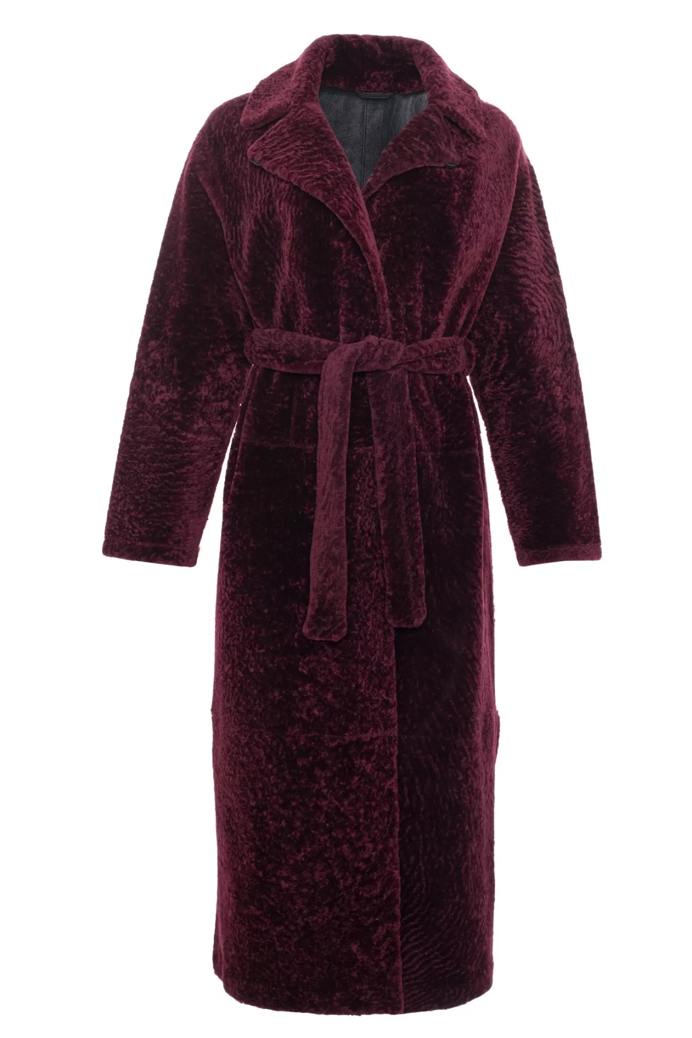 Manteau réversible en agneau shearling élégant avec fentes latérales ajustables et ceinture assortie - Collection exclusive Maison GORSKI Montréal