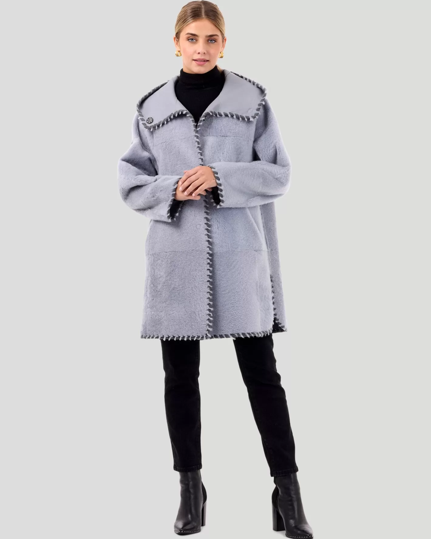 Parka réversible GORSKI Montréal en agneau shearling - Détails luxueux en laine et cachemire pour femme - Édition exclusive hiver