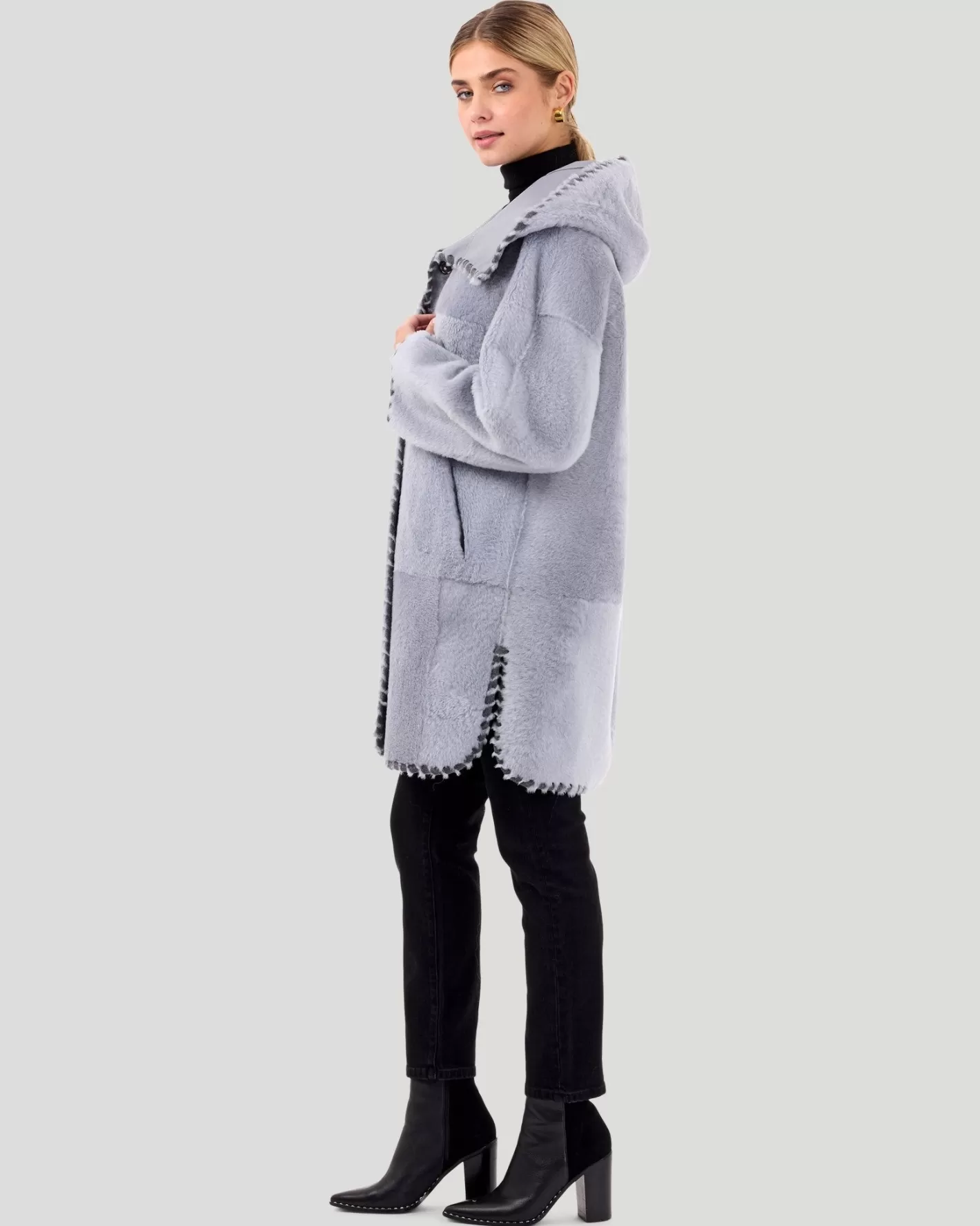 Parka réversible GORSKI Montréal en agneau shearling - Détails luxueux en laine et cachemire pour femme - Édition exclusive hiver