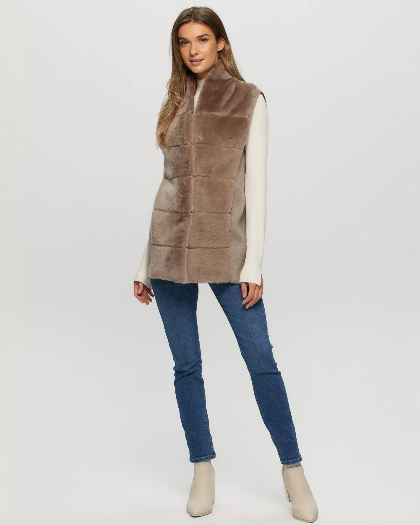 Doudoune réversible femme GORSKI Montréal - Mouton shearling doux avec doublure en cachemire et laine premium, style urbain élégant