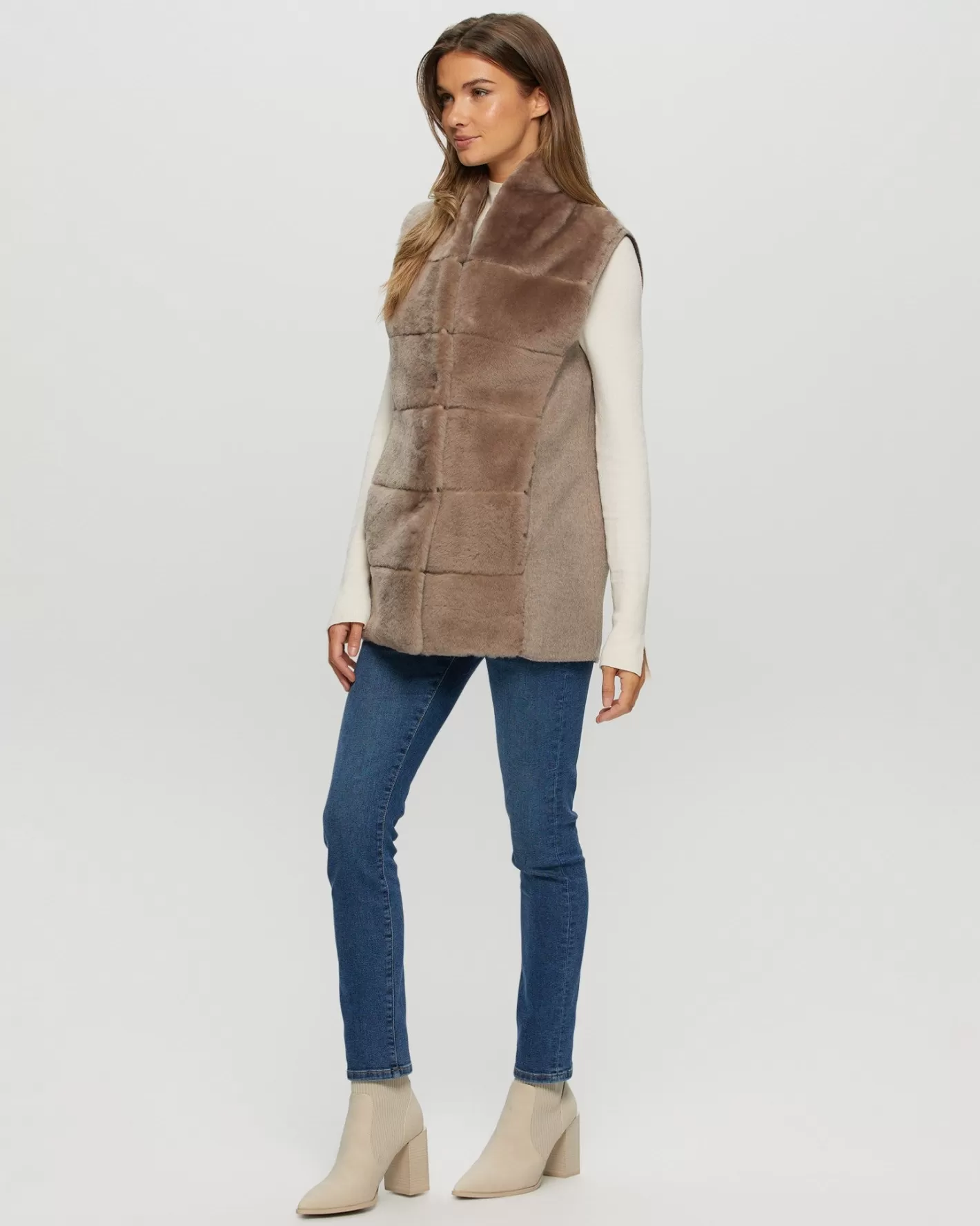 Doudoune réversible femme GORSKI Montréal - Mouton shearling doux avec doublure en cachemire et laine premium, style urbain élégant