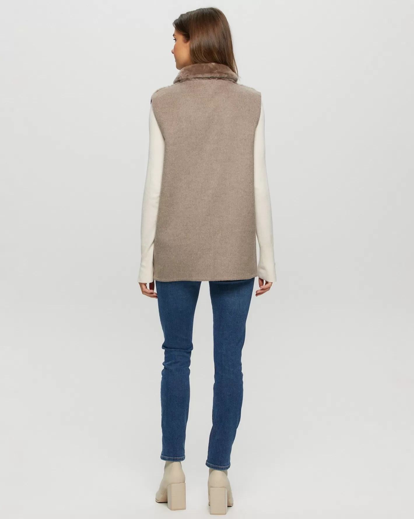 Doudoune réversible femme GORSKI Montréal - Mouton shearling doux avec doublure en cachemire et laine premium, style urbain élégant