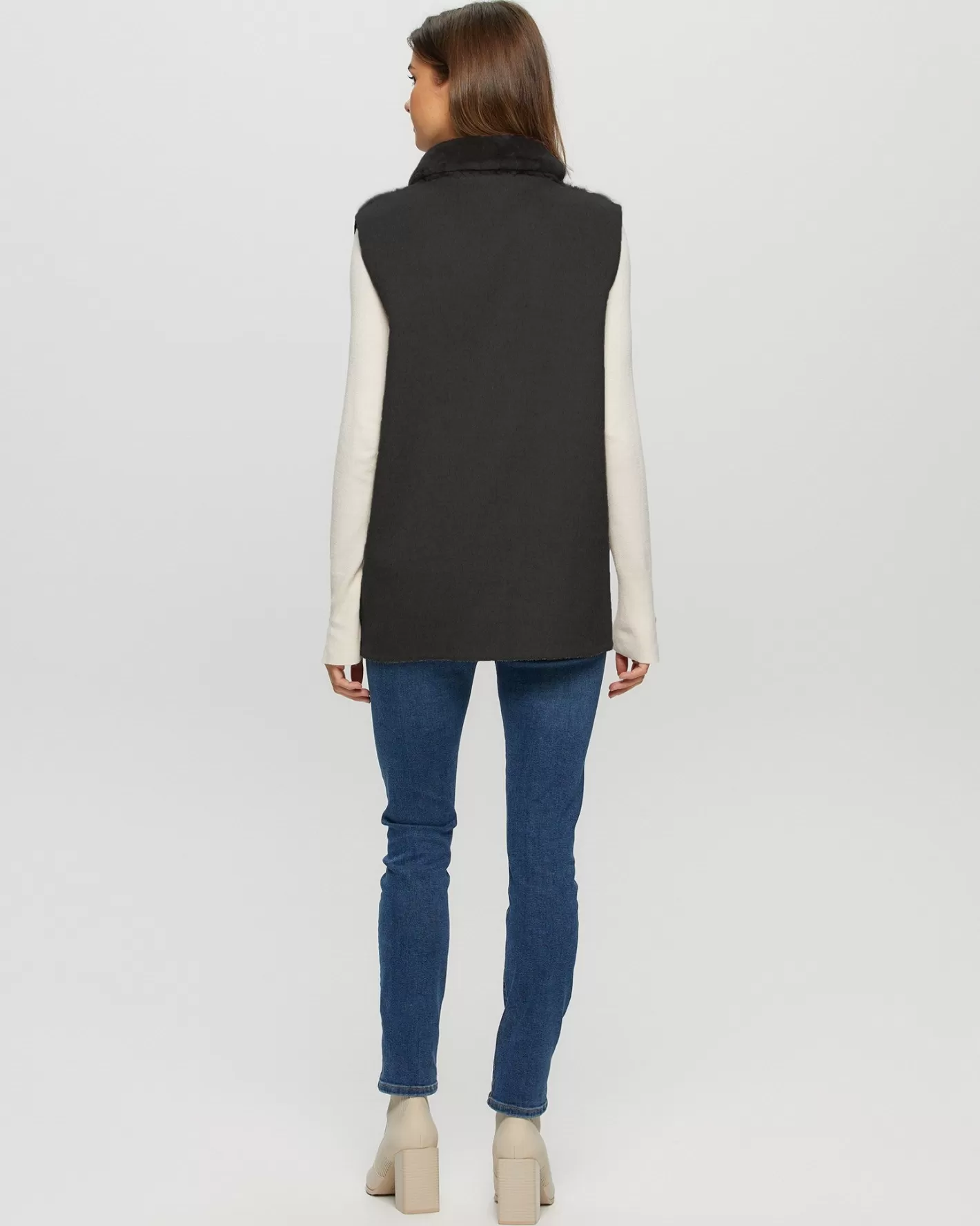 Doudoune réversible femme GORSKI Montréal - Mouton shearling doux avec doublure en cachemire et laine premium, style urbain élégant