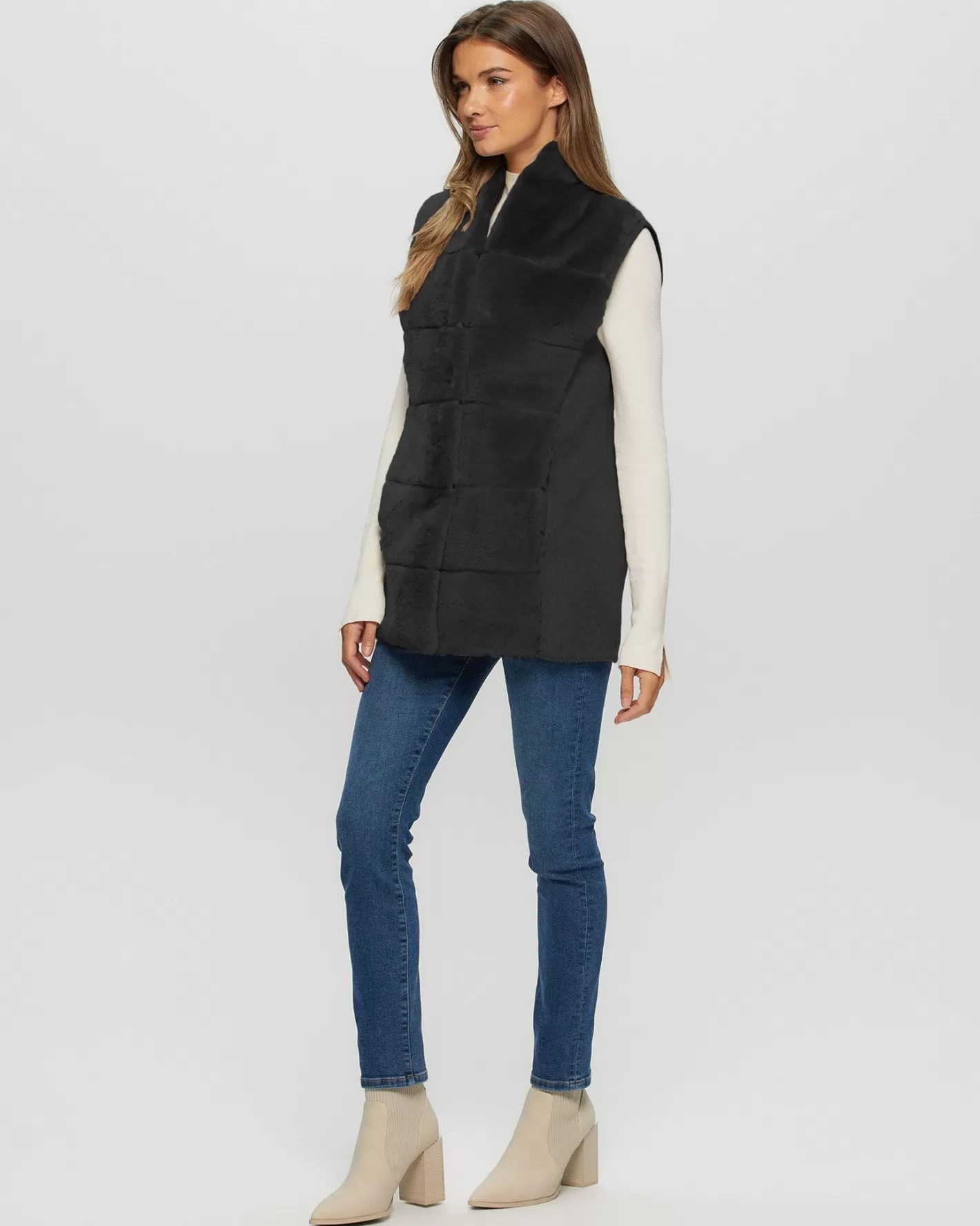Doudoune réversible femme GORSKI Montréal - Mouton shearling doux avec doublure en cachemire et laine premium, style urbain élégant