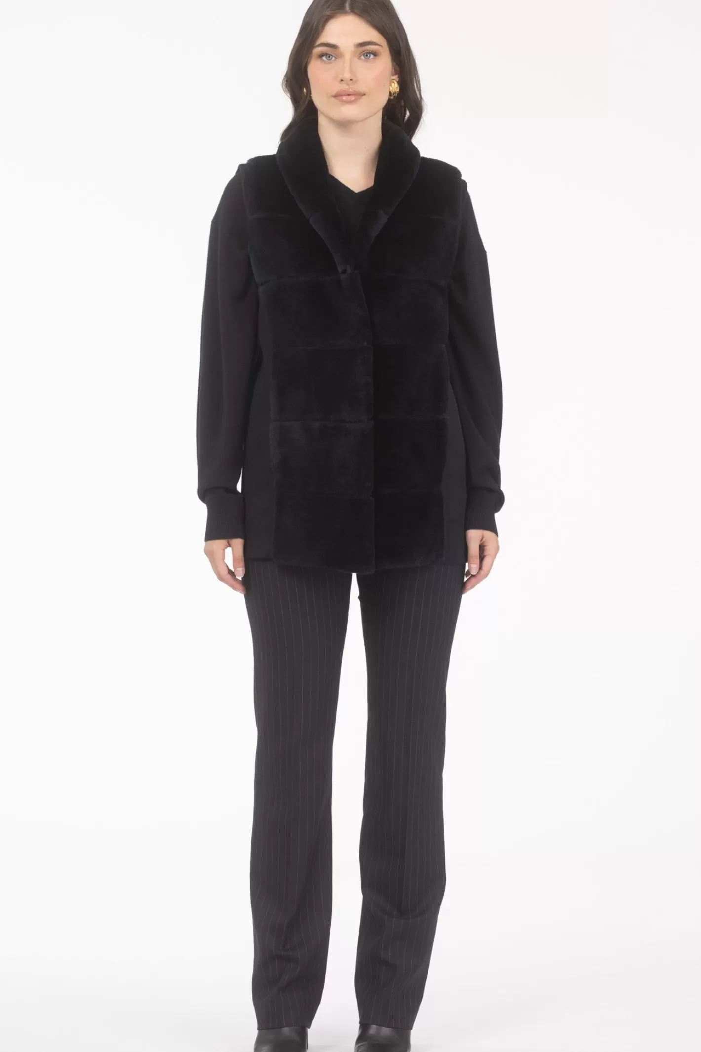 Doudoune réversible femme GORSKI Montréal - Mouton shearling doux avec doublure en cachemire et laine premium, style urbain élégant