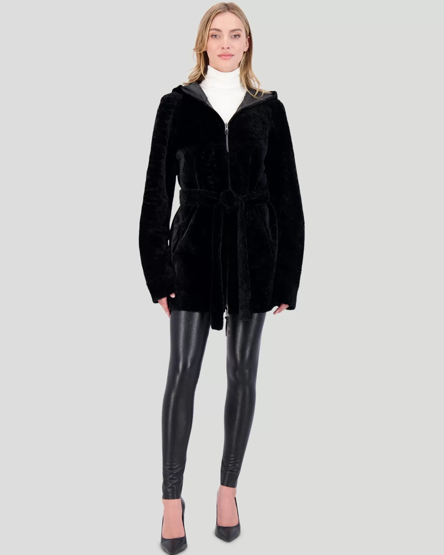 Parka réversible femme GORSKI Montréal - Doudoune en agneau shearling avec fermeture éclair