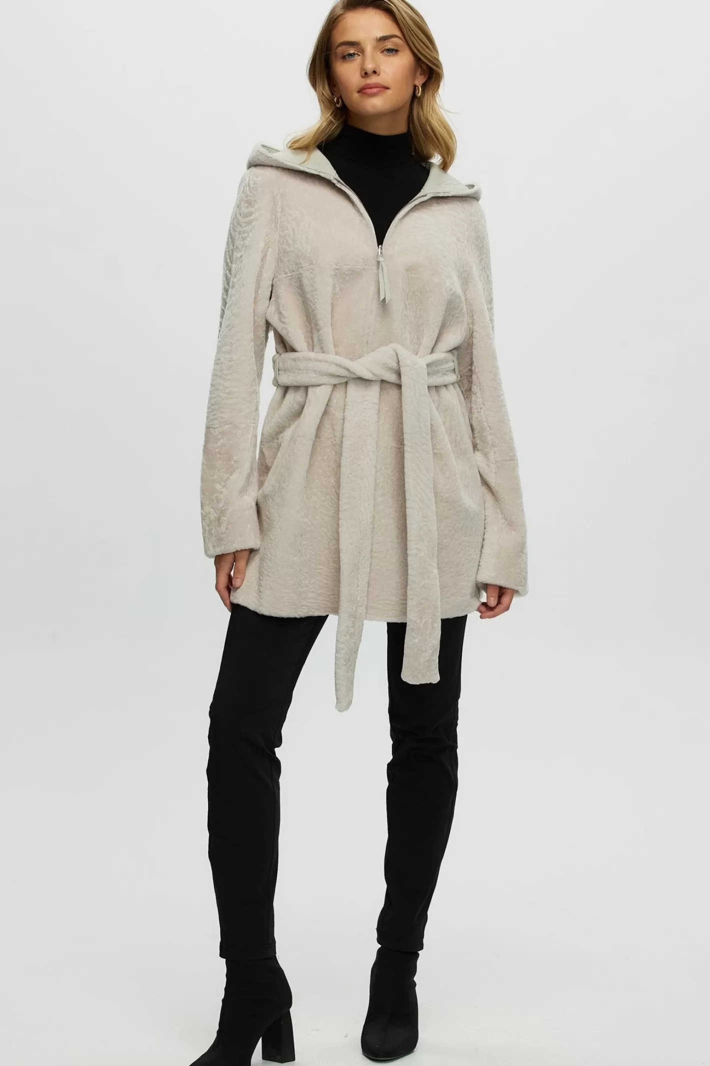 Parka réversible femme GORSKI Montréal - Doudoune en agneau shearling avec fermeture éclair