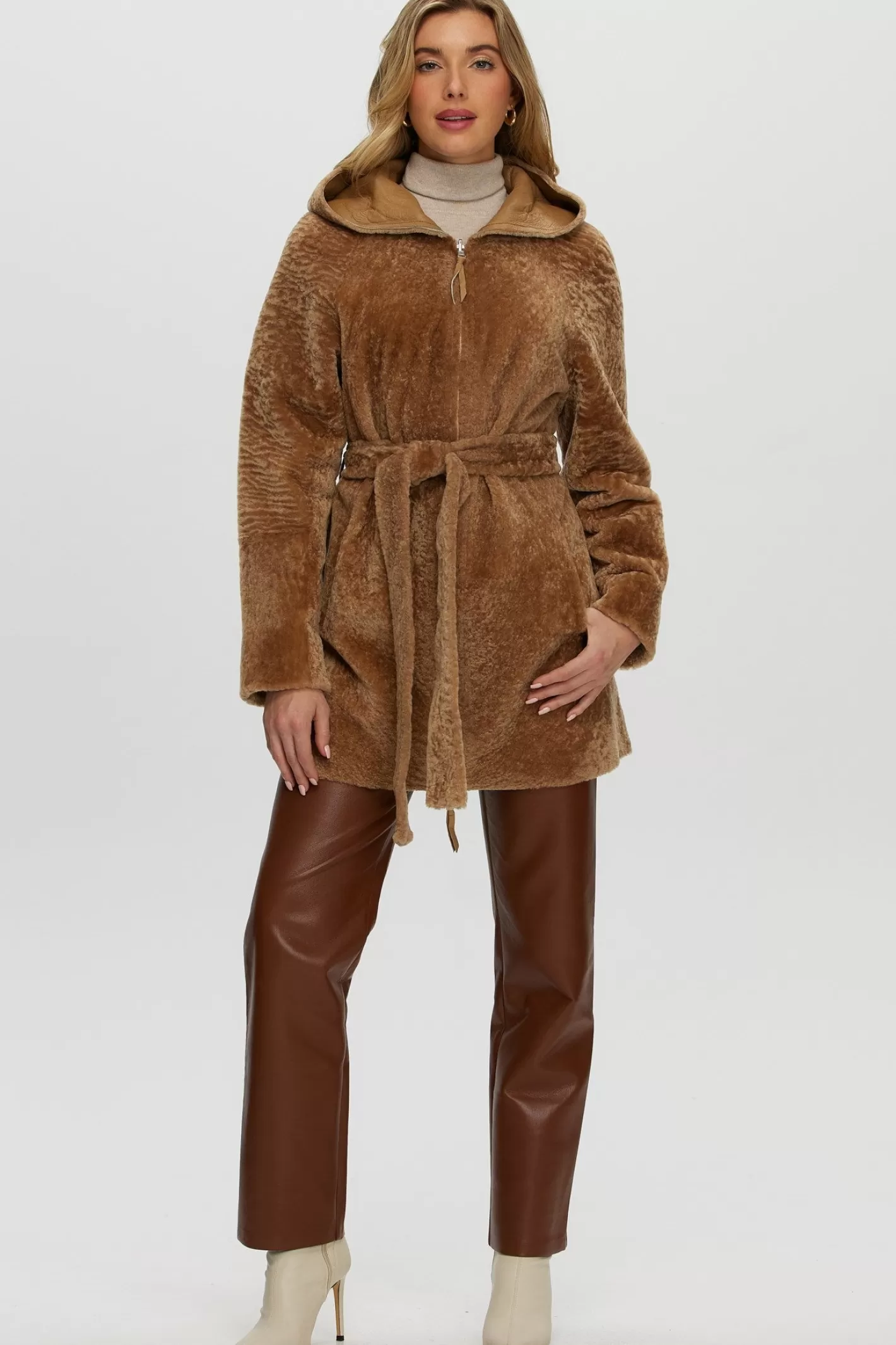 Parka réversible femme GORSKI Montréal - Doudoune en agneau shearling avec fermeture éclair
