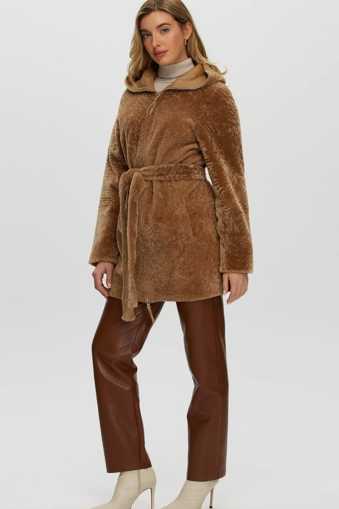 Parka réversible femme GORSKI Montréal - Doudoune en agneau shearling avec fermeture éclair