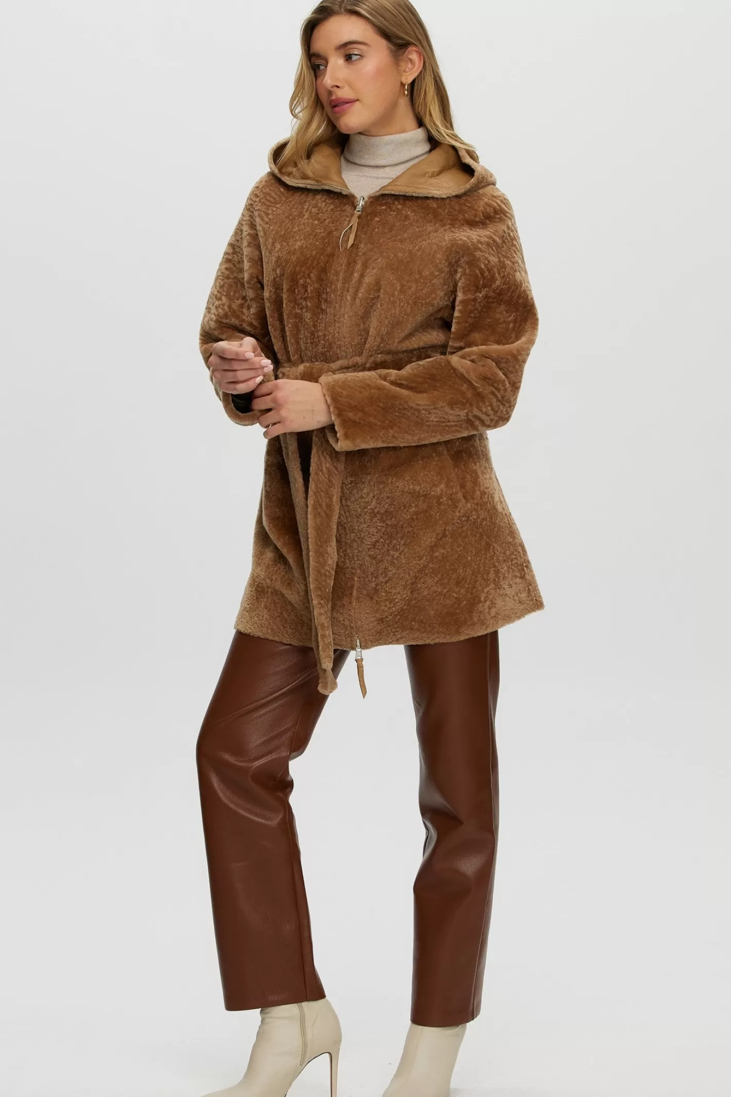 Parka réversible femme GORSKI Montréal - Doudoune en agneau shearling avec fermeture éclair
