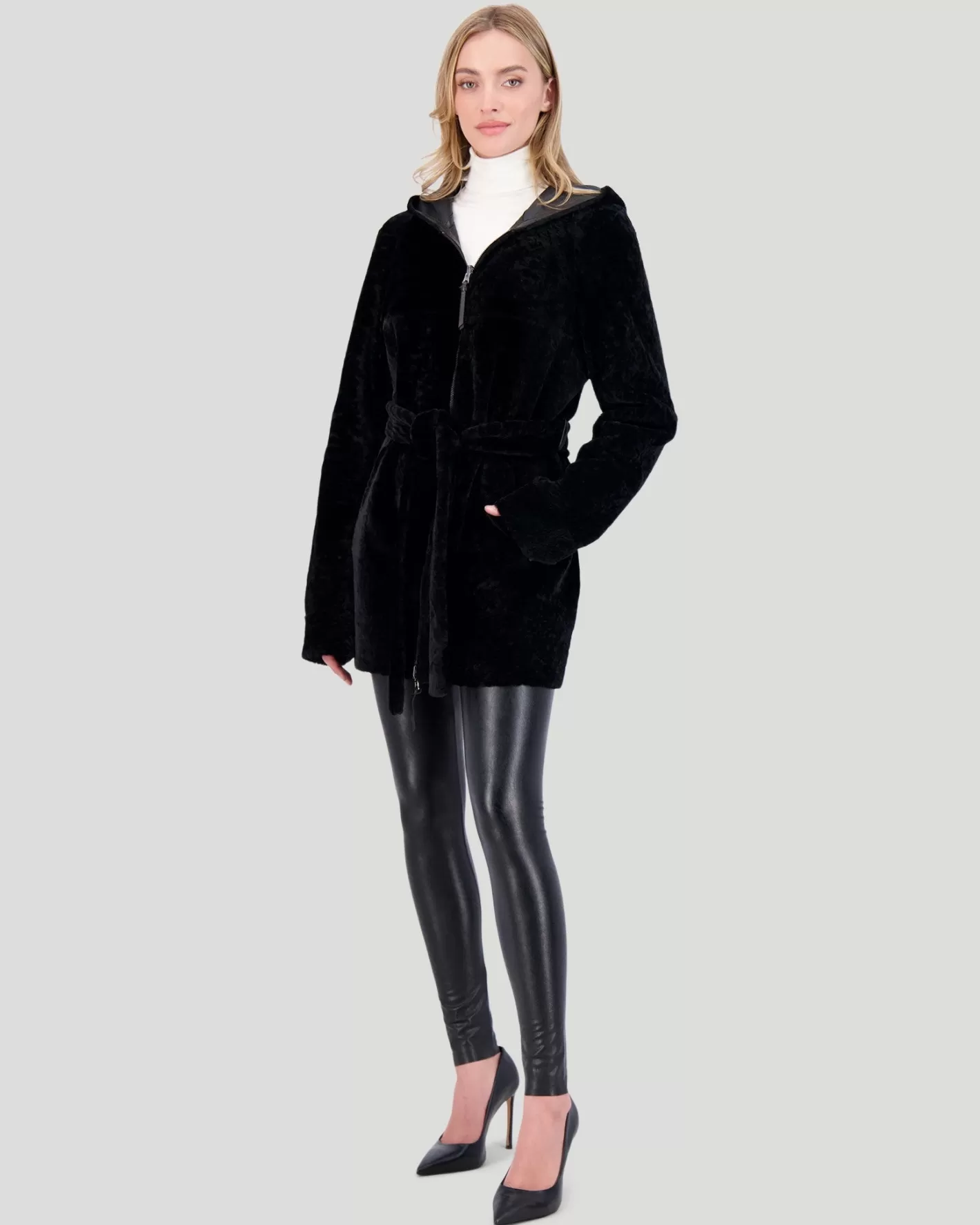 Parka réversible femme GORSKI Montréal - Doudoune en agneau shearling avec fermeture éclair