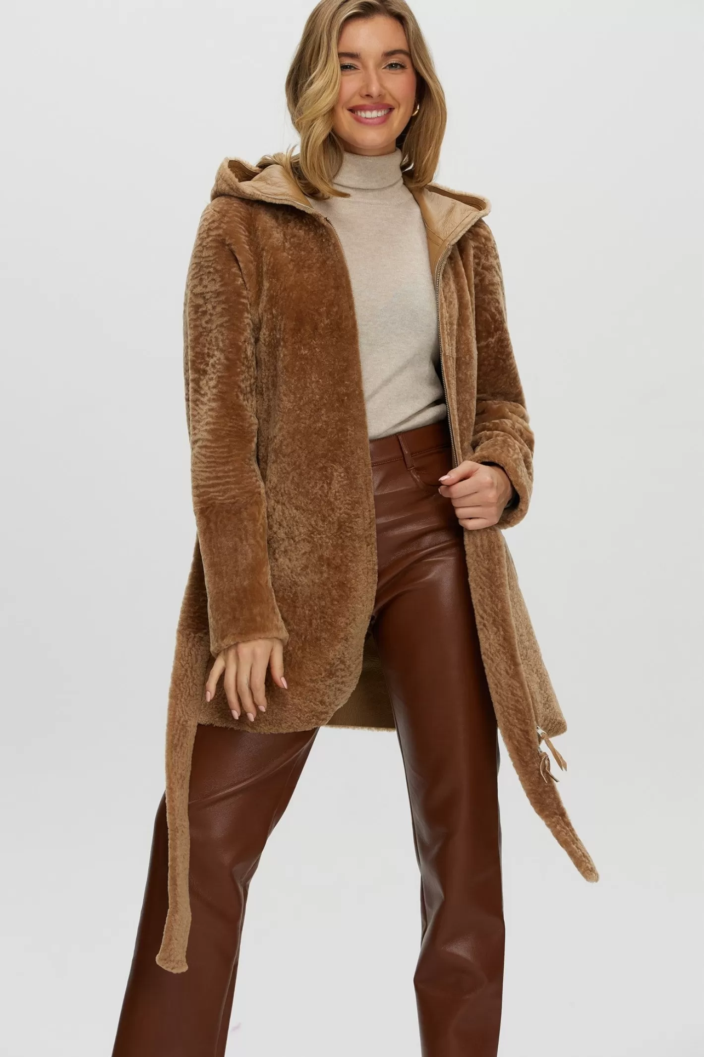 Parka réversible femme GORSKI Montréal - Doudoune en agneau shearling avec fermeture éclair