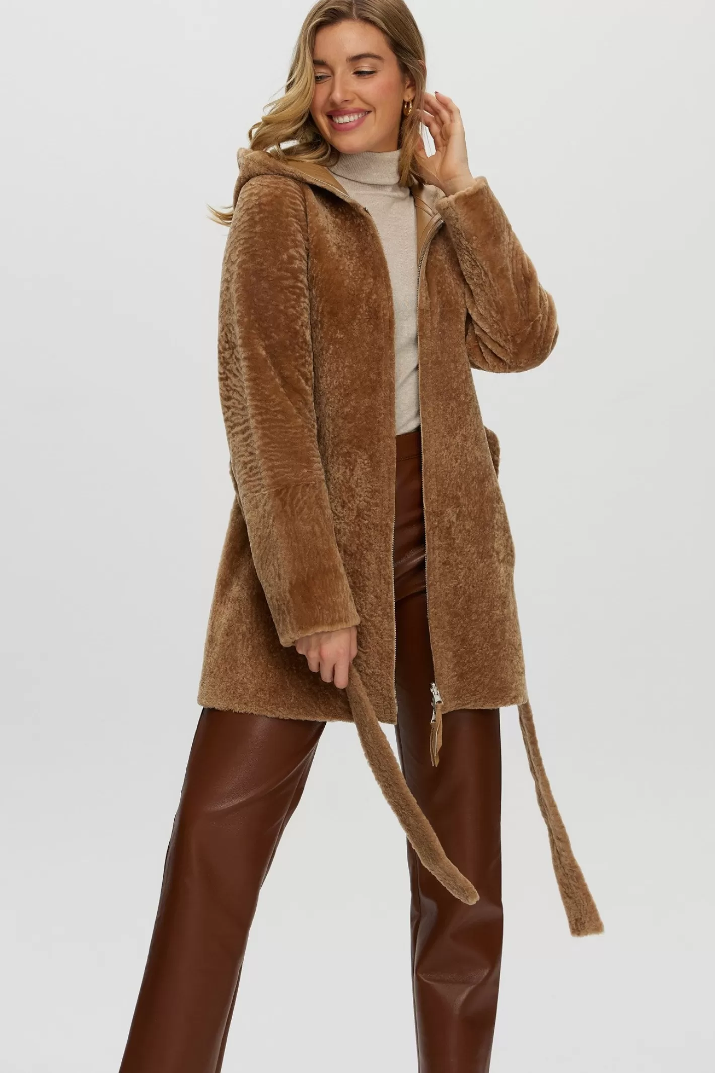 Parka réversible femme GORSKI Montréal - Doudoune en agneau shearling avec fermeture éclair