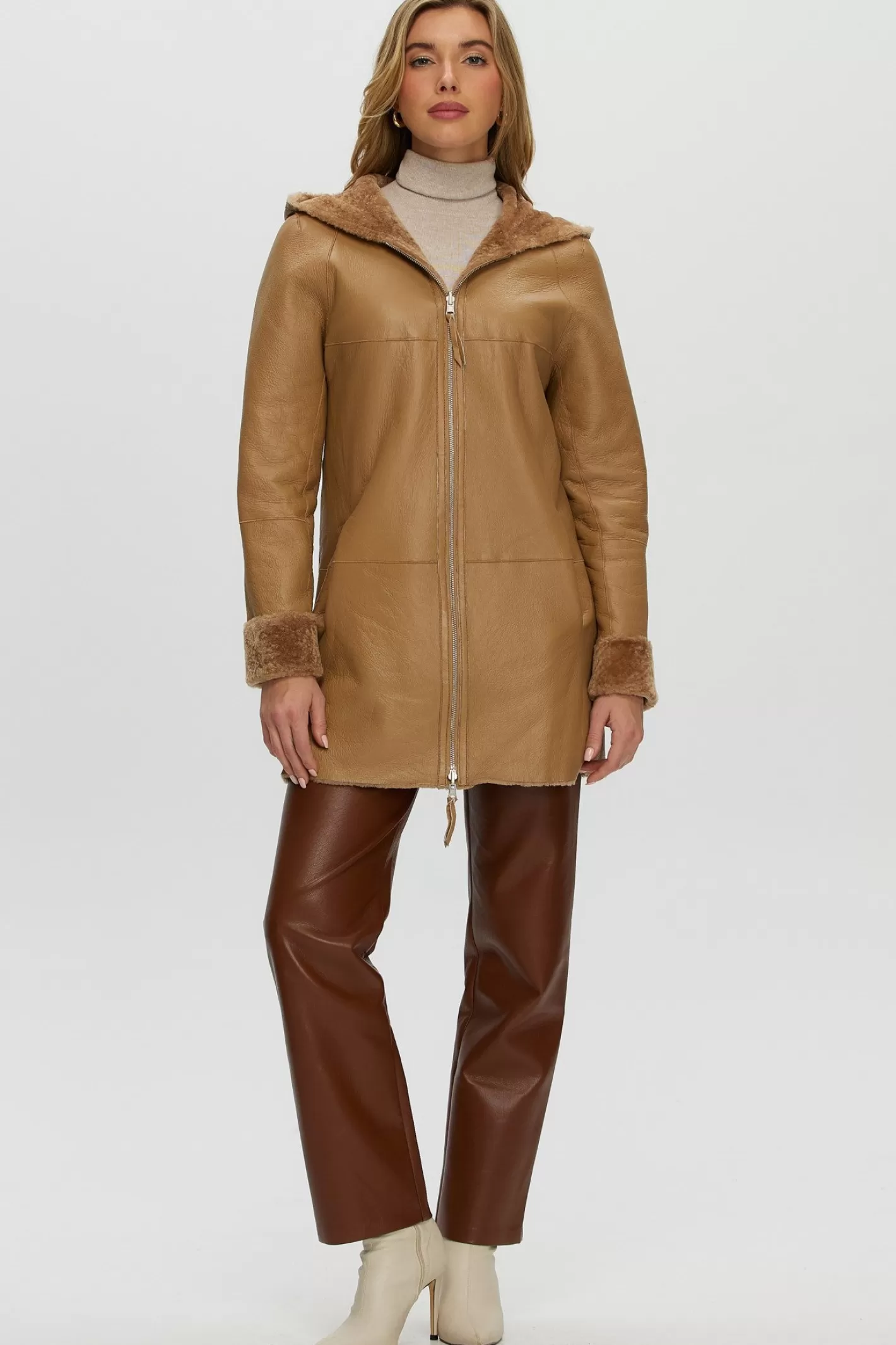 Parka réversible femme GORSKI Montréal - Doudoune en agneau shearling avec fermeture éclair