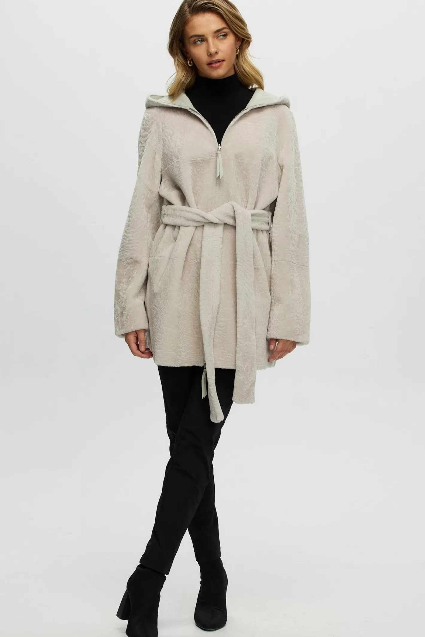 Parka réversible femme GORSKI Montréal - Doudoune en agneau shearling avec fermeture éclair