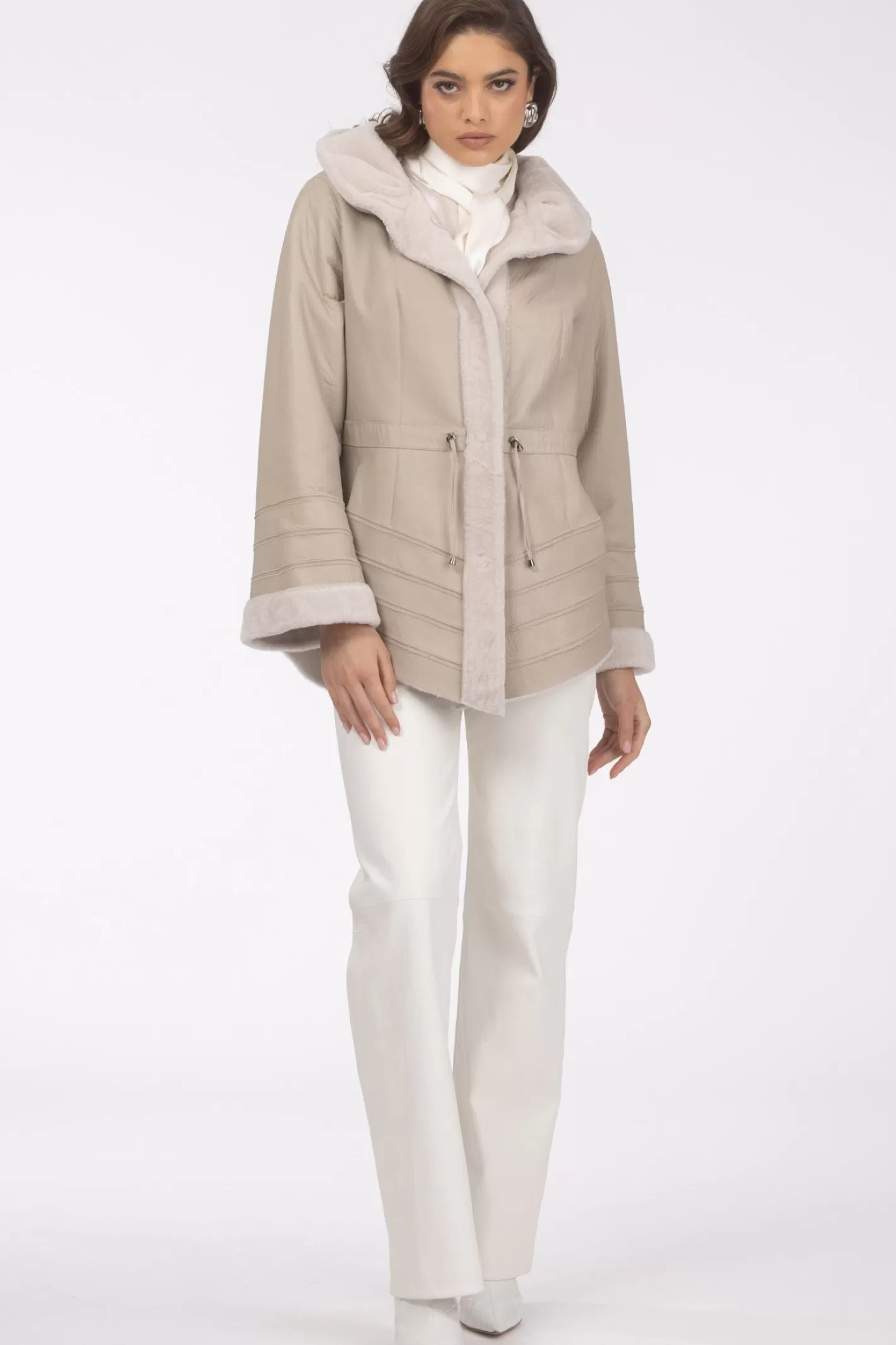 Veste réversible GORSKI Montréal en agneau velouté texturé - Élégance hivernale pour femme