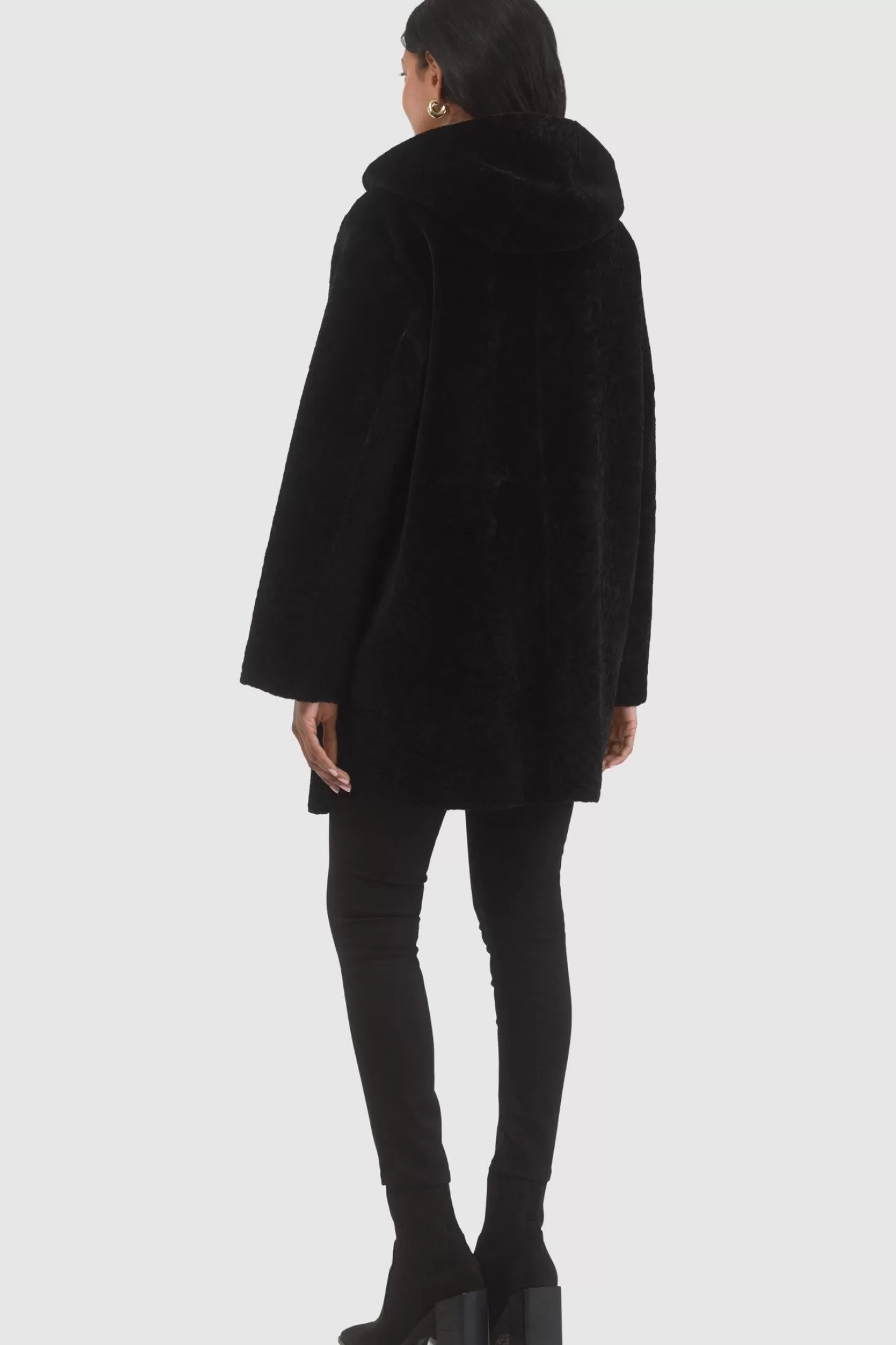 GORSKI Montréal – Doudoune réversible en agneau sherpa texturé pour femme – Style urbain hivernal