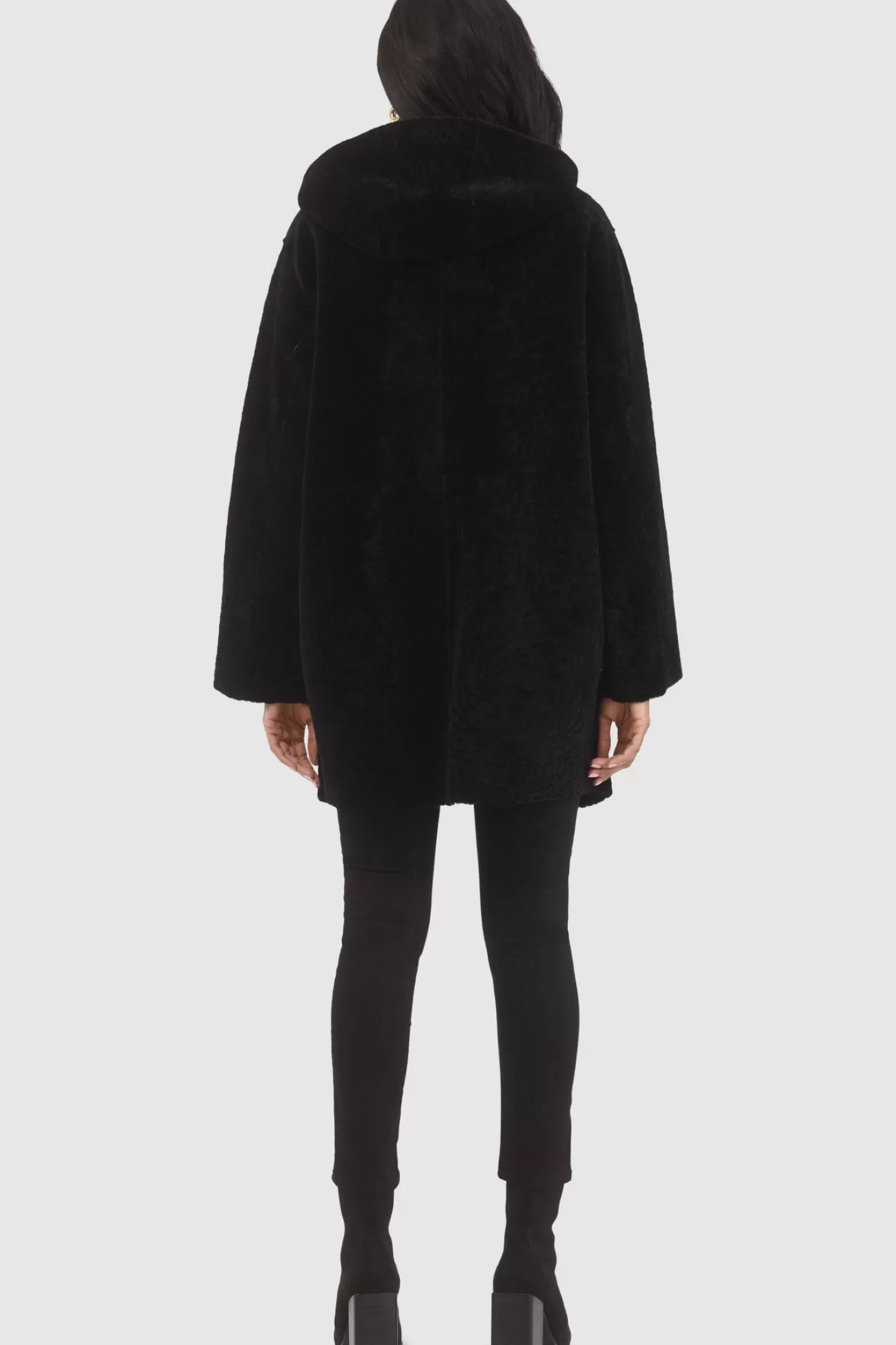 GORSKI Montréal – Doudoune réversible en agneau sherpa texturé pour femme – Style urbain hivernal