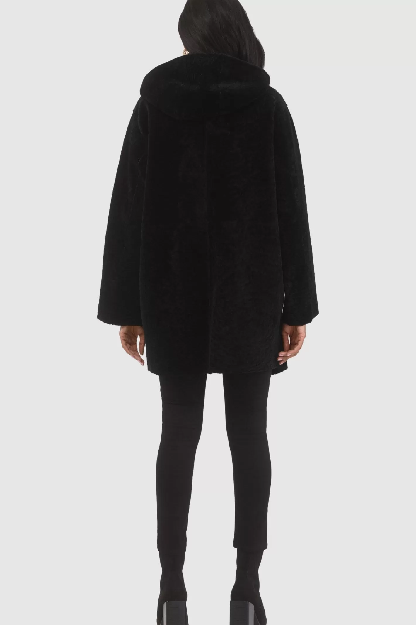 GORSKI Montréal – Doudoune réversible en agneau sherpa texturé pour femme – Style urbain hivernal