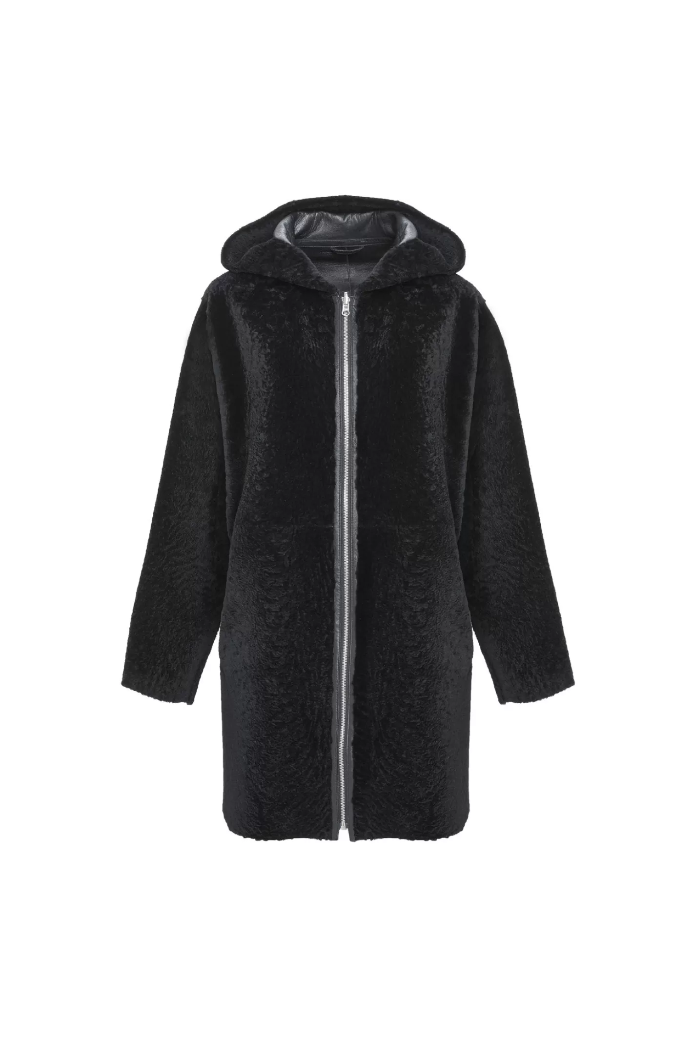 GORSKI Montréal – Doudoune réversible en agneau sherpa texturé pour femme – Style urbain hivernal