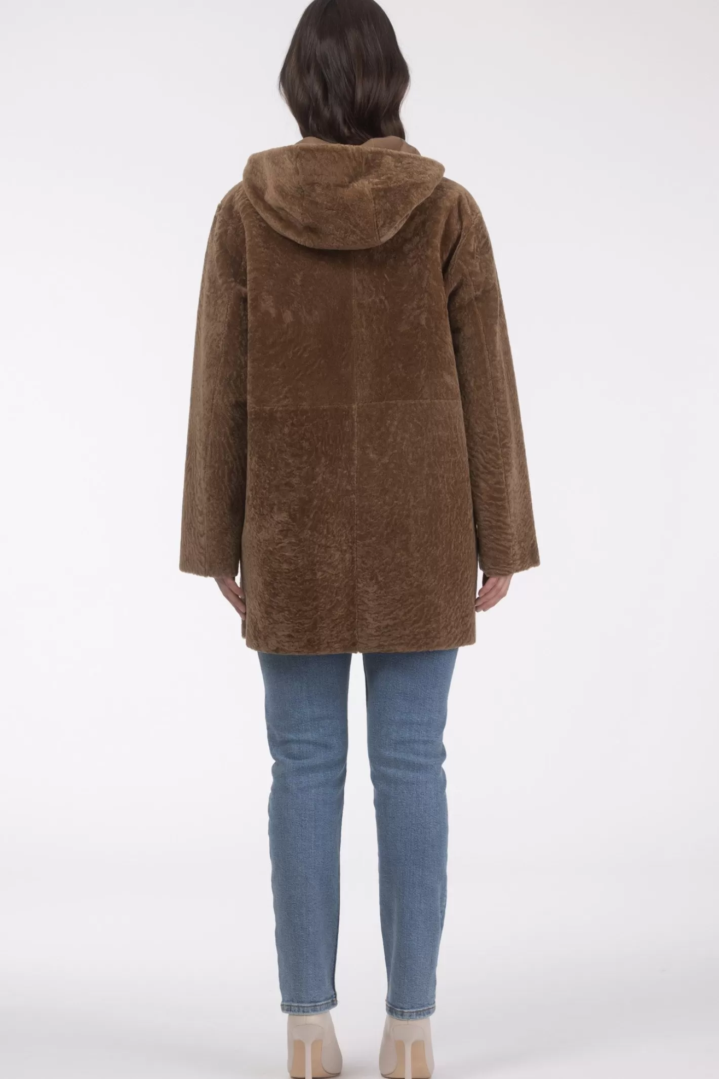 GORSKI Montréal – Doudoune réversible en agneau sherpa texturé pour femme – Style urbain hivernal
