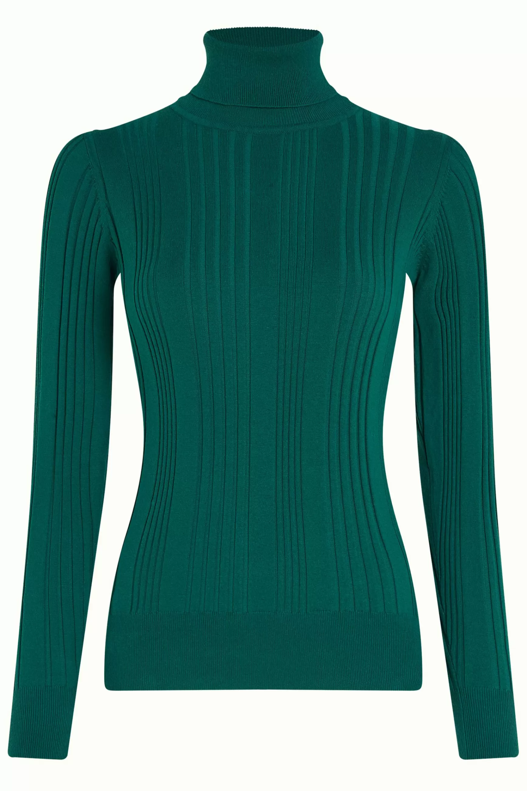 Femme King Louie Élégant - Pull Col Montant en Maille Côtes - Collection Club
