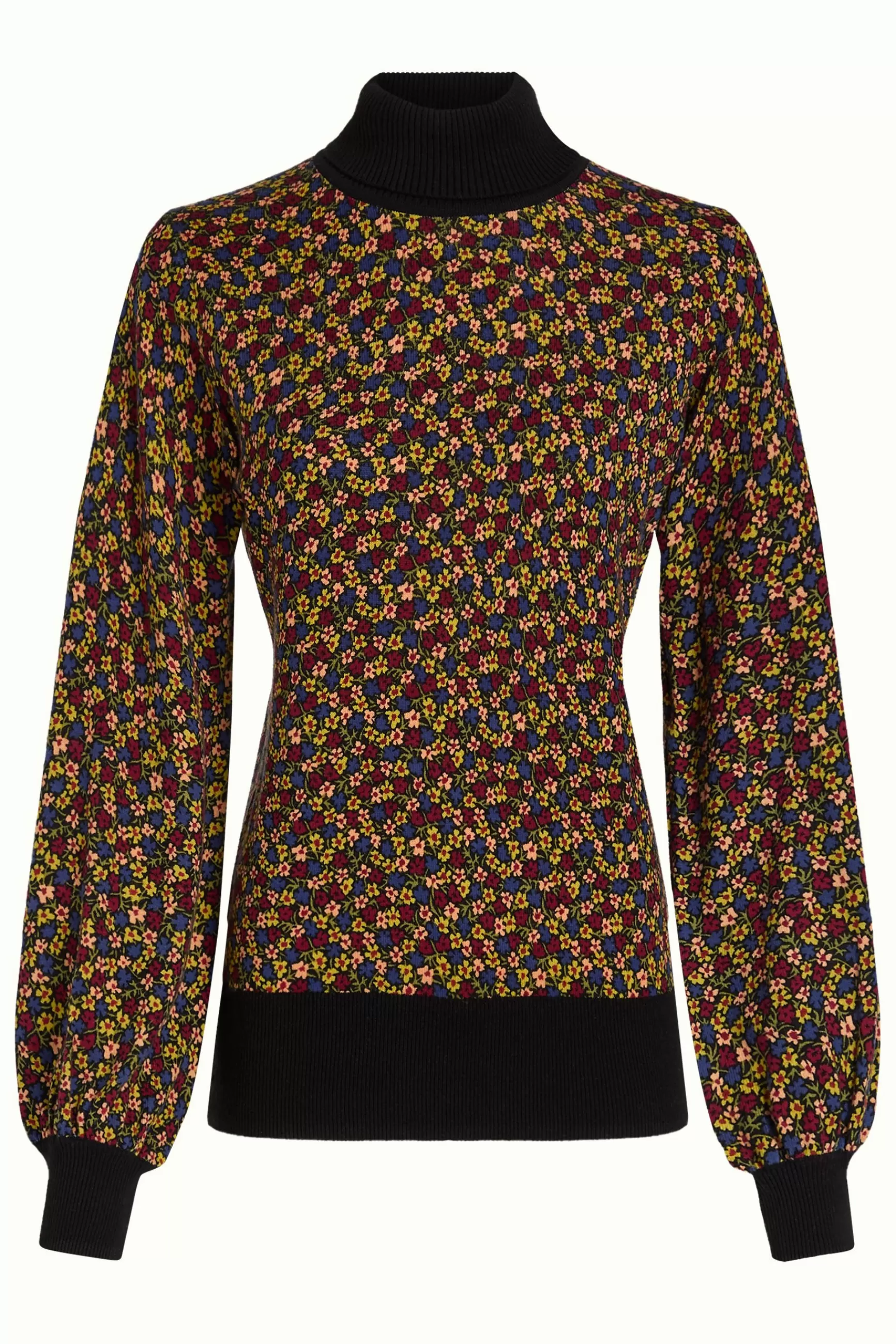 Col roulé évasé King Louie - Sweat-shirt féminin flammé avec détails Flaminga - Modèle printanier à manches ballon