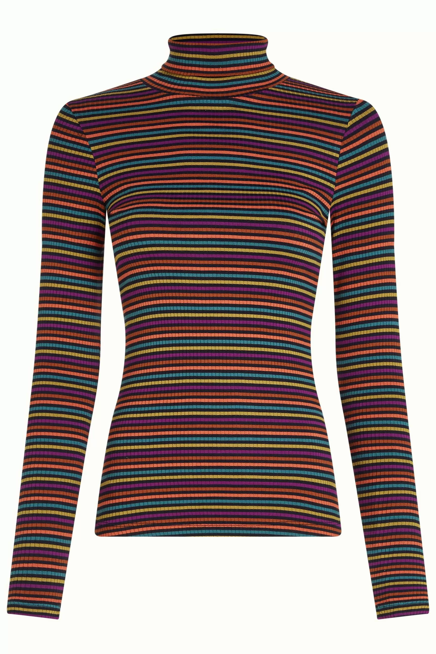 Pull Femme King Louie - Col Montant Détendu à Rayures Rolla (T-shirt à Manches Longues)
