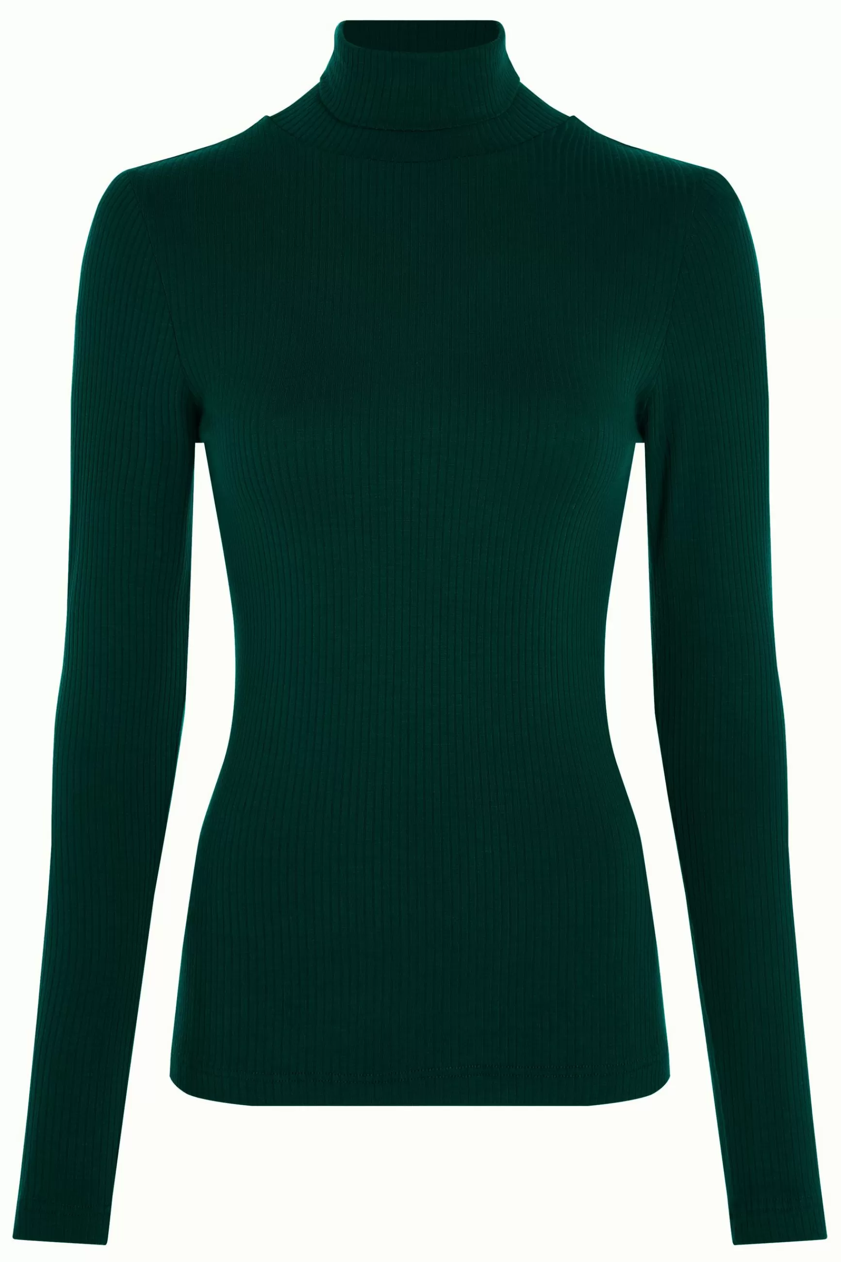DAMES Pull Femme King Louie Col Montant en Maille Côtes Uni - Tunique Confortable à Motifs Texturés