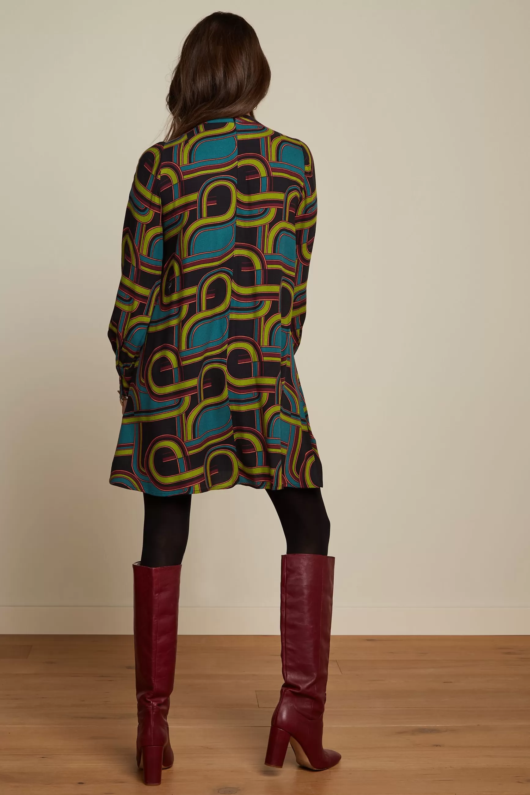 Robe King-Louie Élégante d'Été - Coupe Fluide Sable Doré avec Motif Zappa Bohème-Chic
